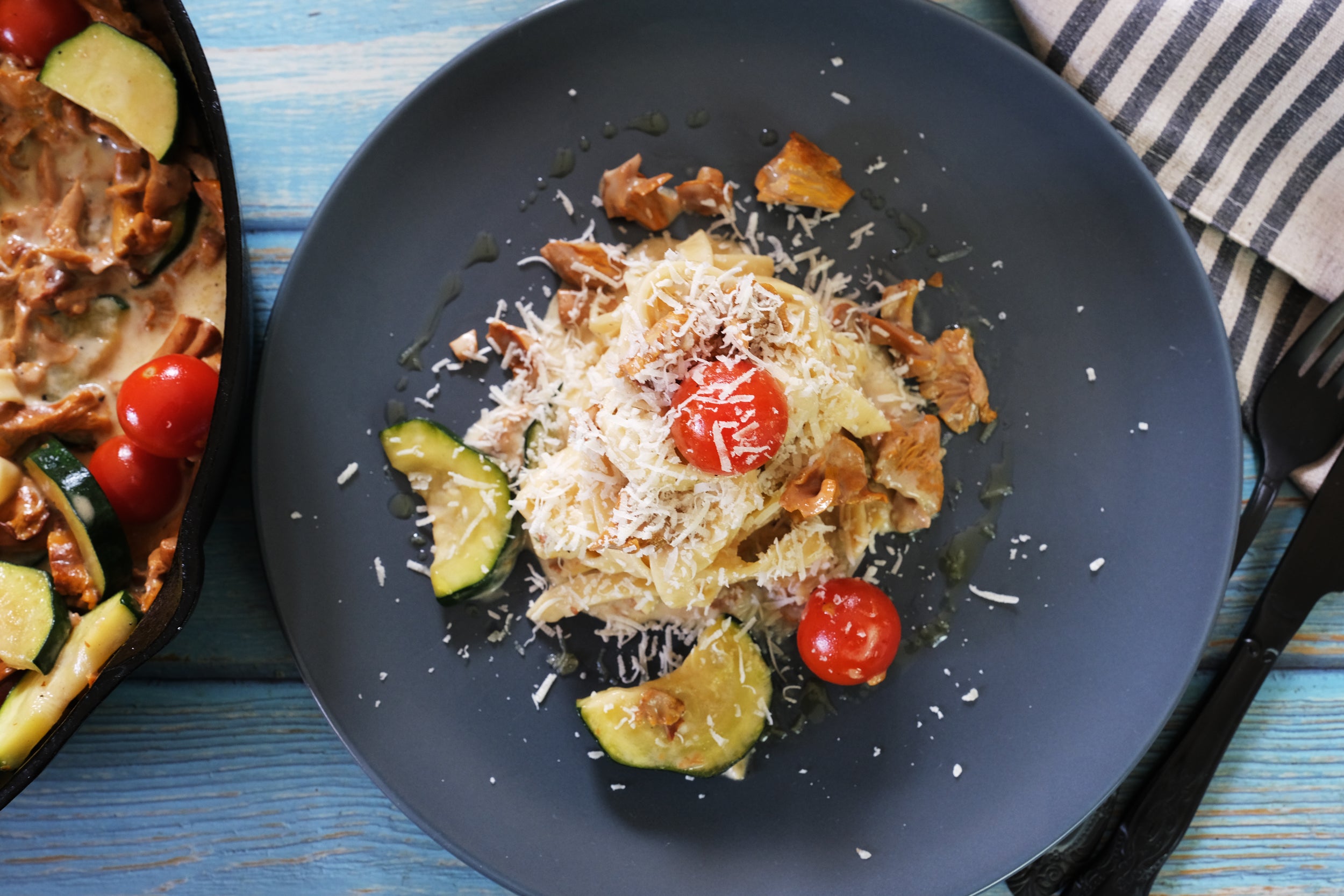 Homemade Pasta with Chanterelle and Port Wine Sauce