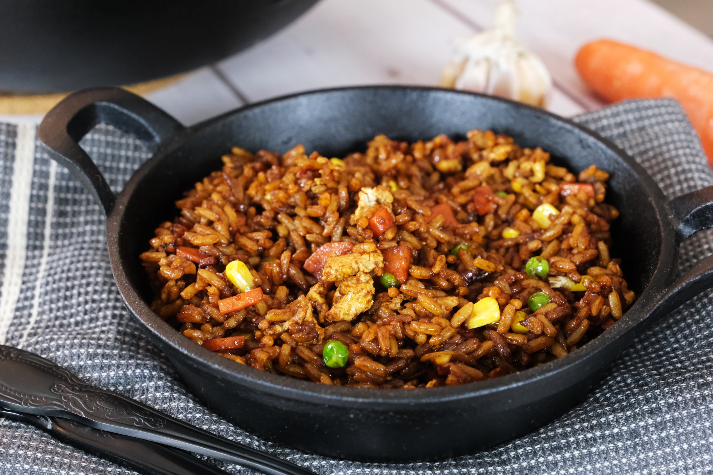 Stir Fry in a Cast Iron Wok