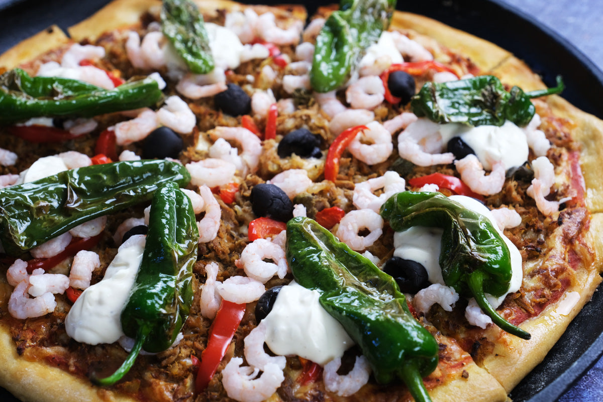 seafood shrimp tuna pizza recipe
