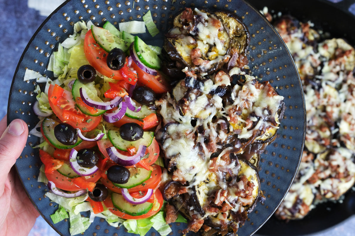Eggplant & Salsiccia al Forno gratin recipe