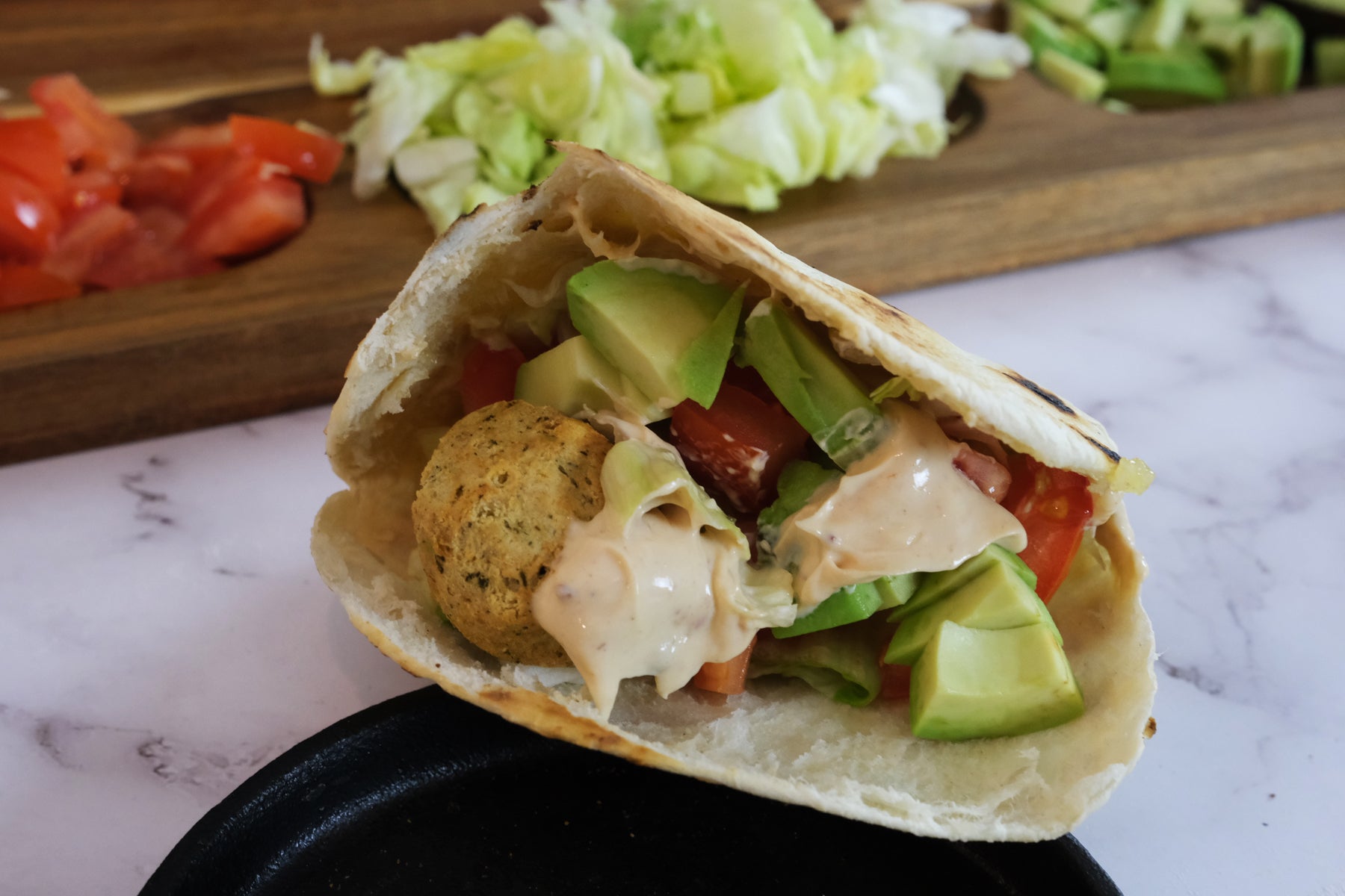 No Yeast Pita Bread in a Cast Iron Skillet