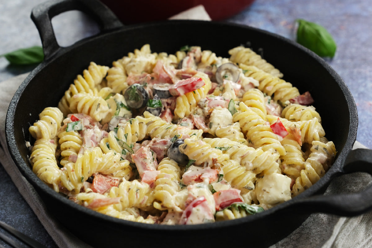 Bright & Herby Mediterranean Salami Pasta Salad Recipe