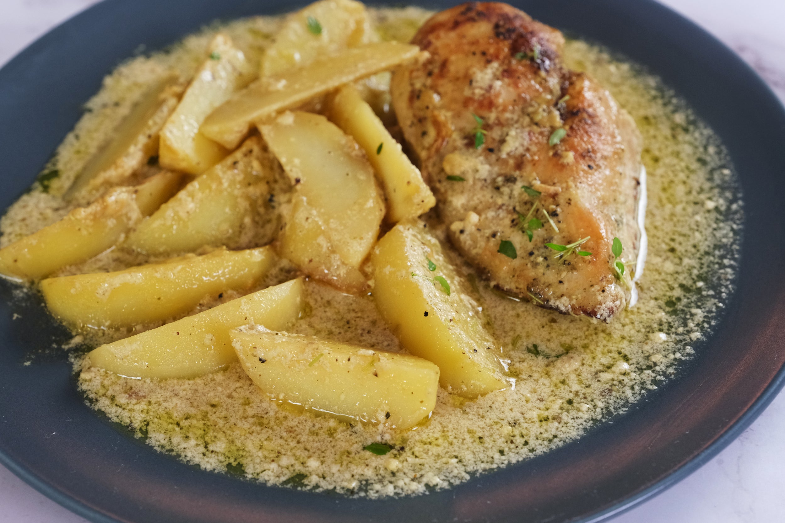 Chicken and Potatoes with Dijon Cream Sauce