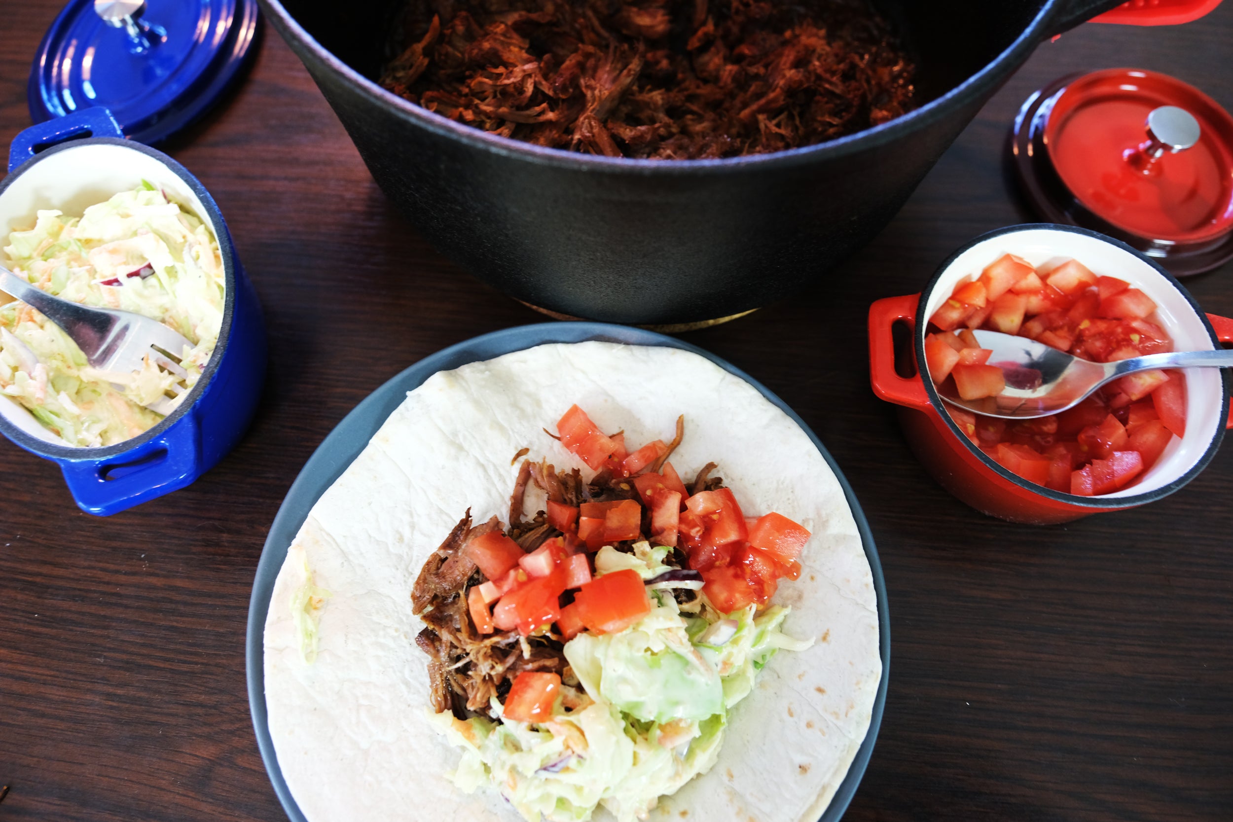 Pulled Beef in a Cast Iron Dutch Oven
