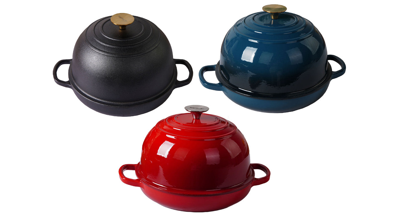 Direct-mart Cast Iron Bread Pans with lid round model