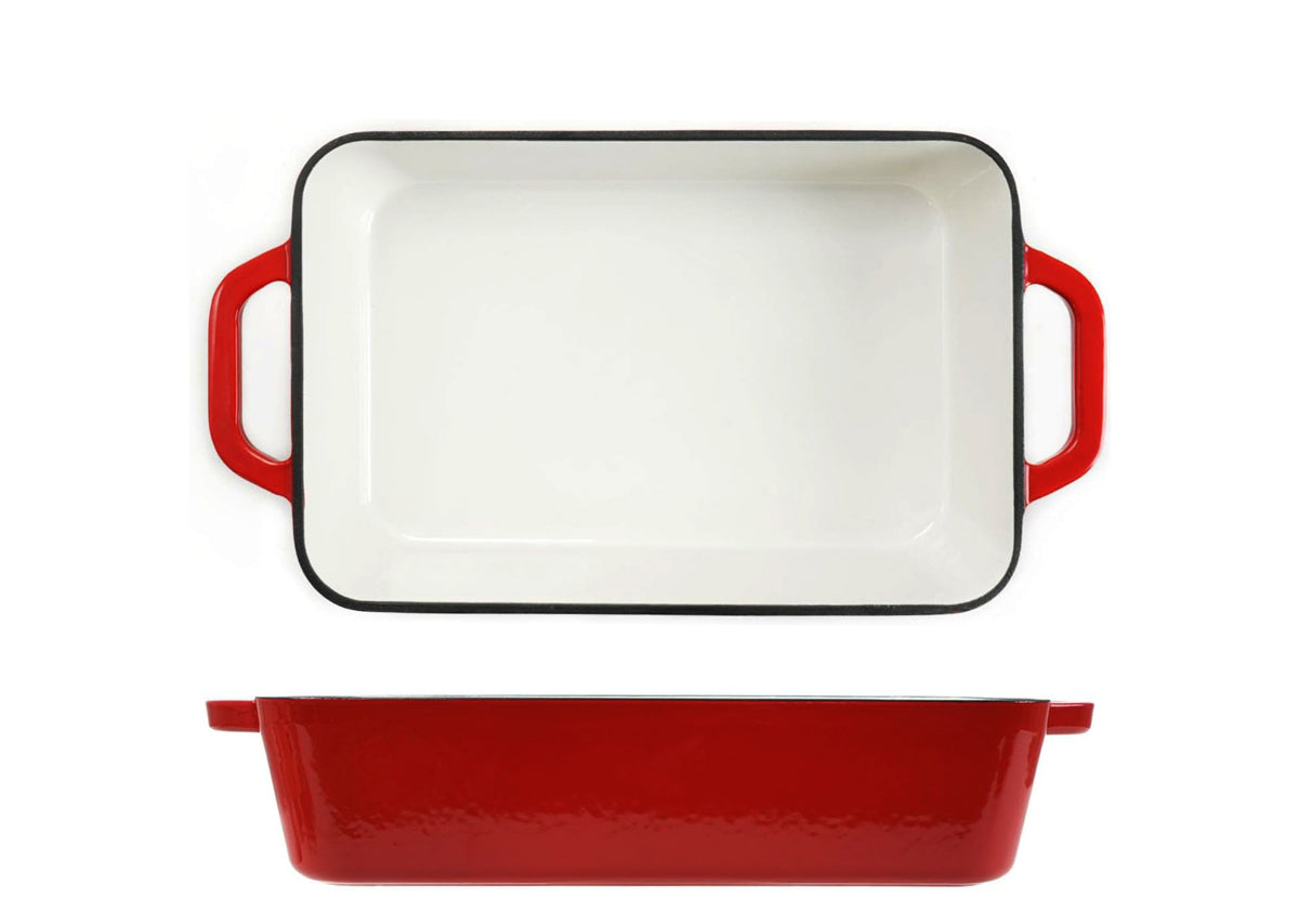 Direct-mart enameled cast iron roasting pan