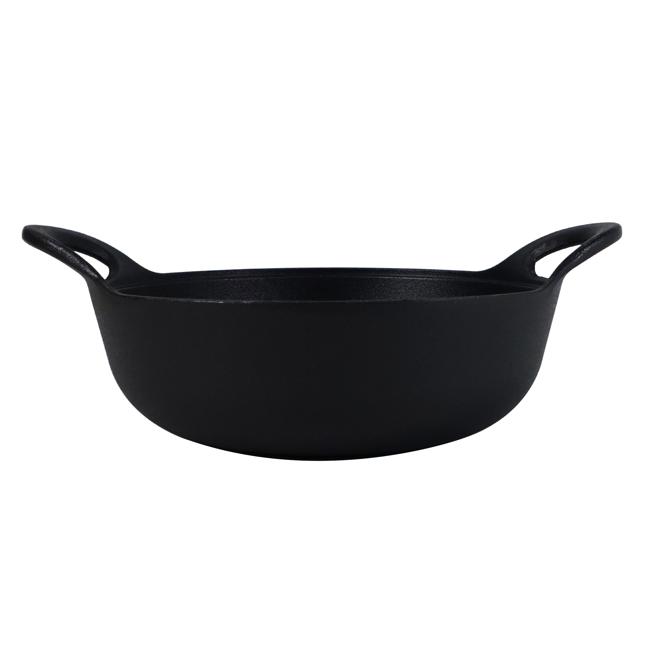 Cast Iron Balti Casserole with a Glass Lid, 3 Quart (2,83 litre) Cast Iron Pot