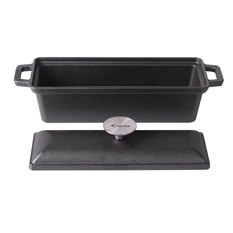 Cast Iron Bread Pan with Lid - Oven Safe Form for Baking and Cooking - Loaf Pan