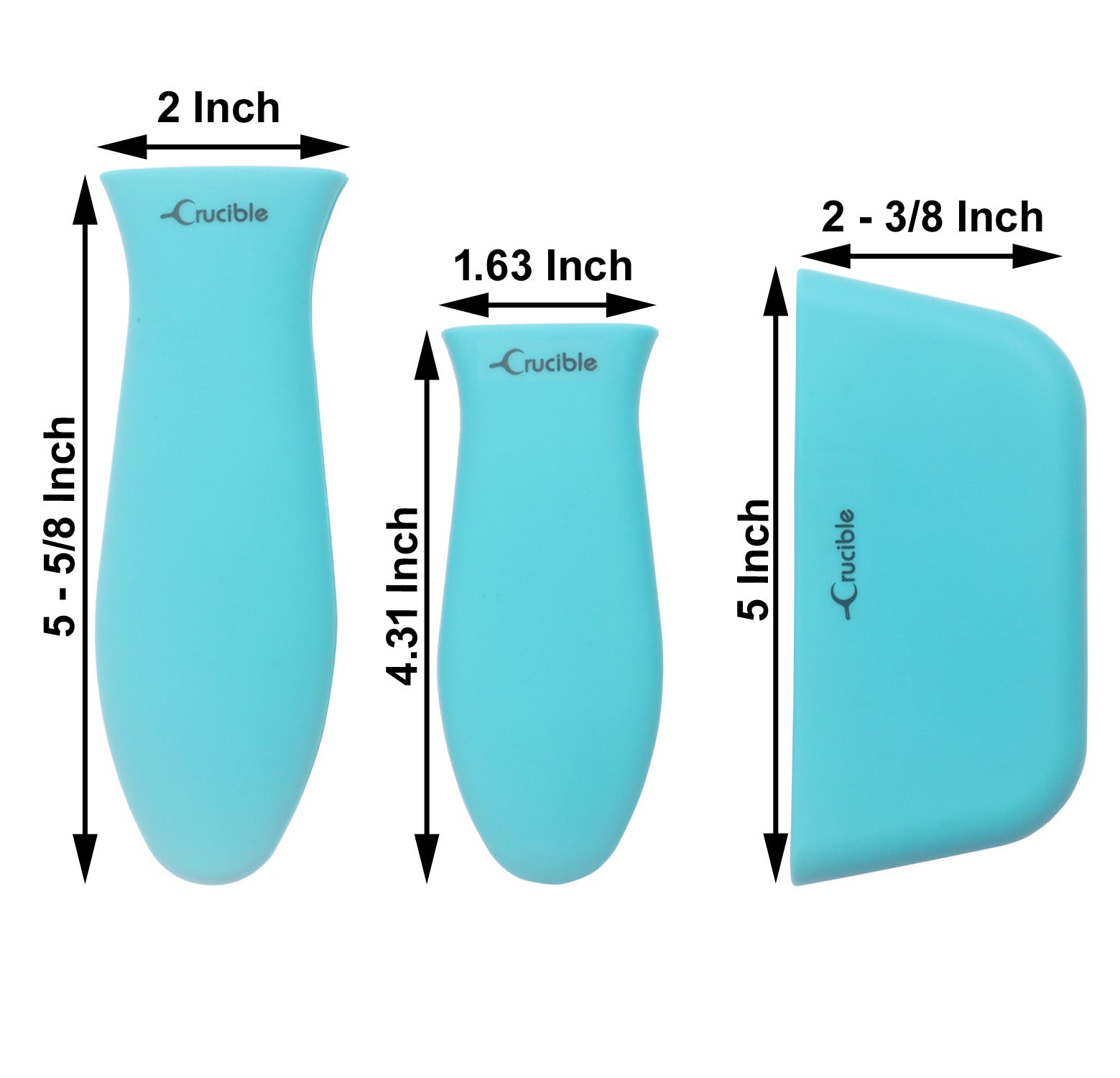 silicone potholder silicone sleeve pan handle holder grip handle cover in turquoise color + assist handle + small size
