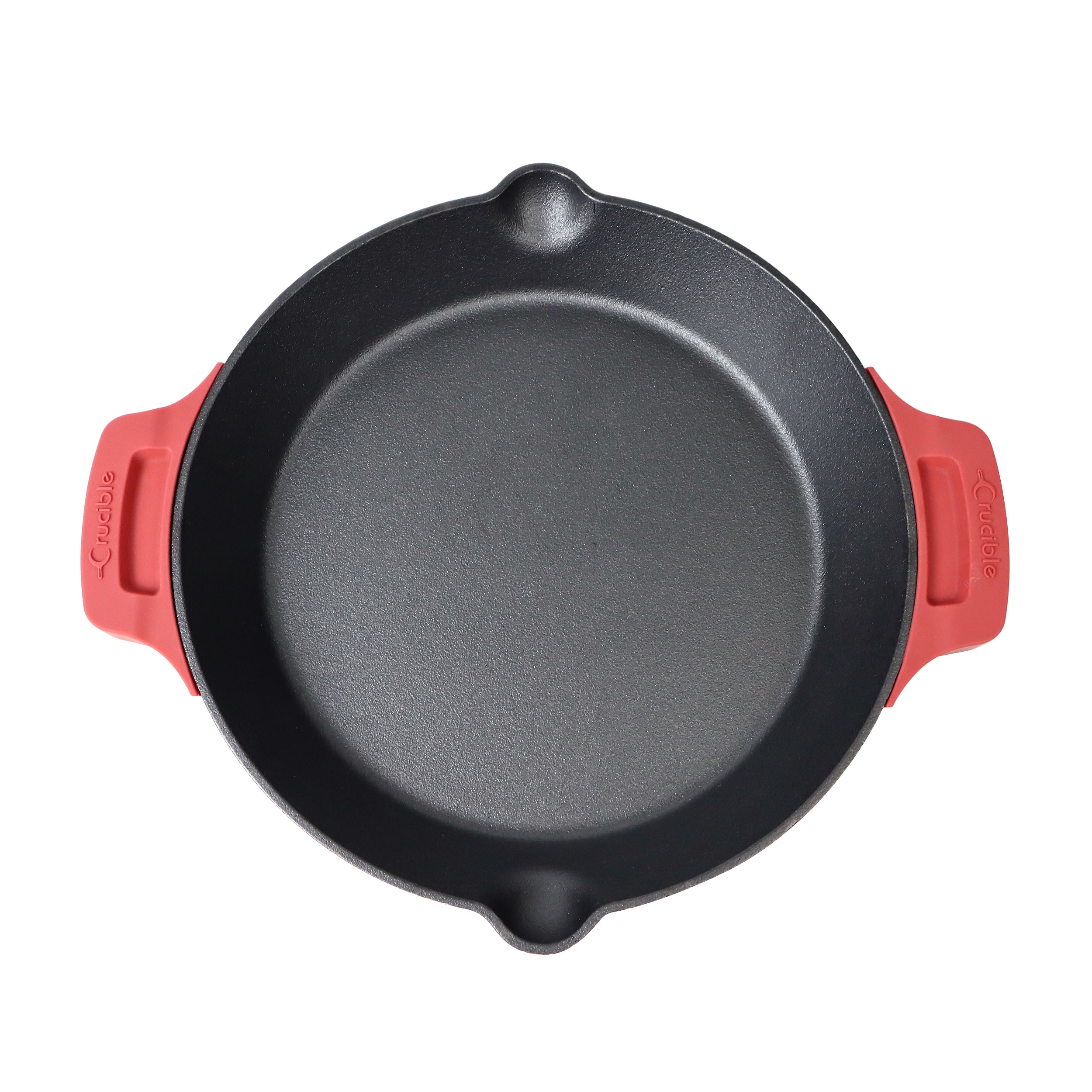 12-Inch (30 cm) Cast Iron Skillet Set with Dual Loop Handles, Frying Pan, Silicone Potholders