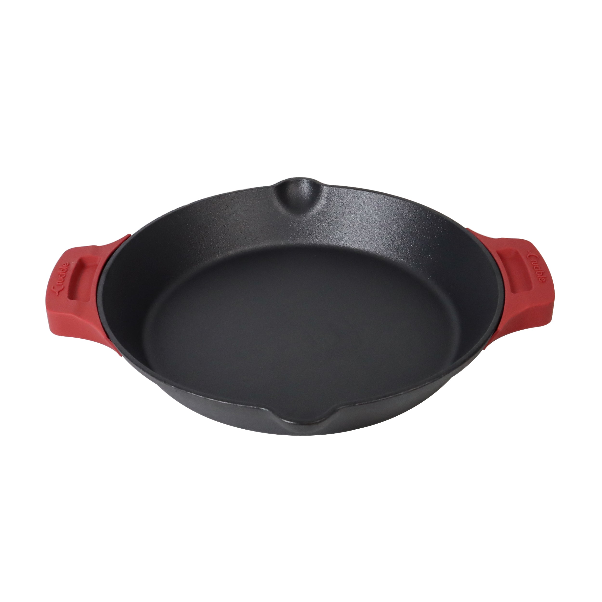 12-Inch (30 cm) Cast Iron Skillet Set with Dual Loop Handles, Frying Pan, Silicone Potholders