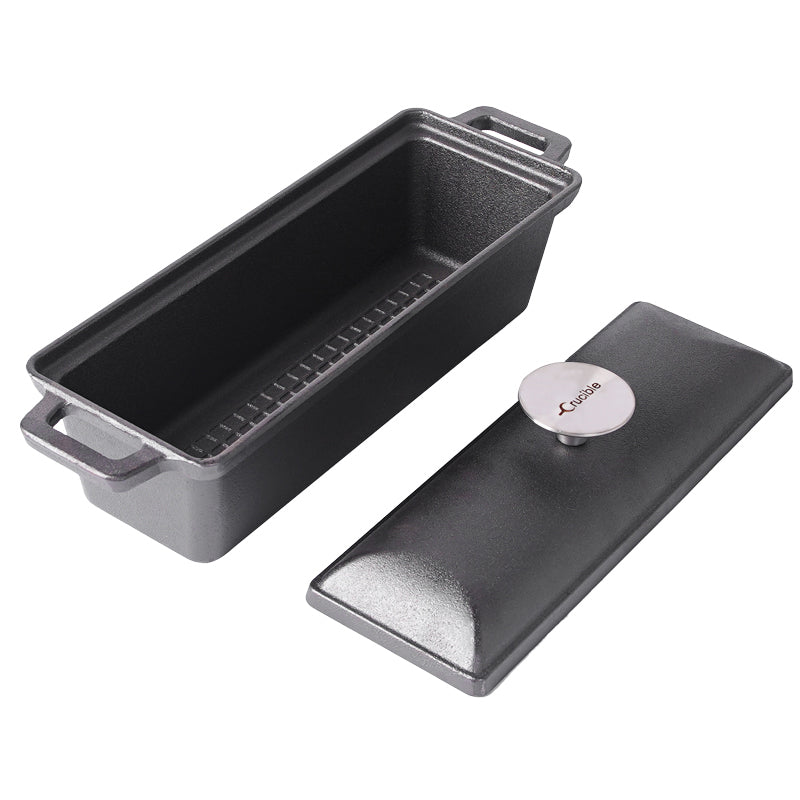 Cast Iron Bread Pan with Lid - Oven Safe Form for Baking and Cooking - Loaf Pan