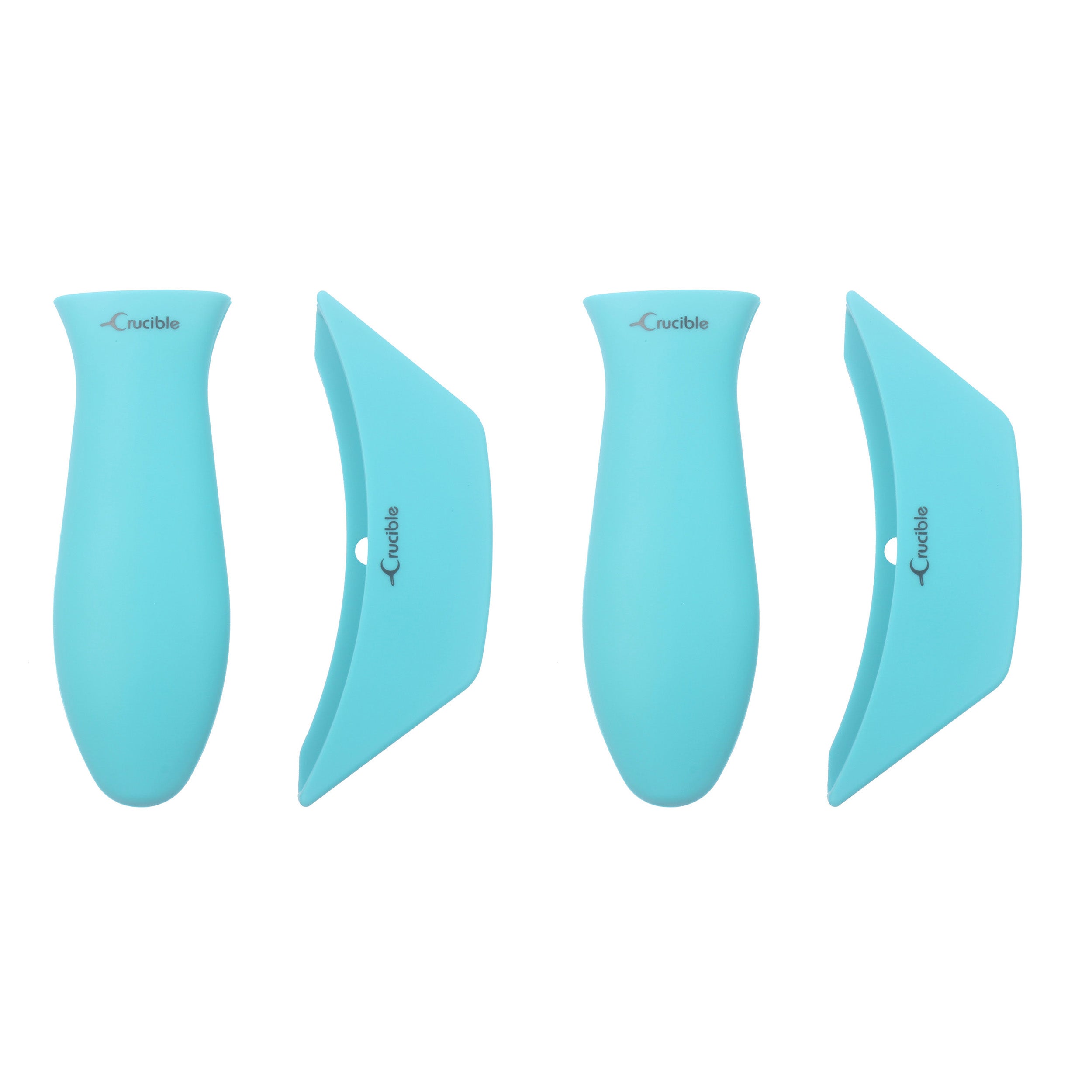 Silicone Potholders (4-Pack Combo Turquoise) for Cast Iron Skillets