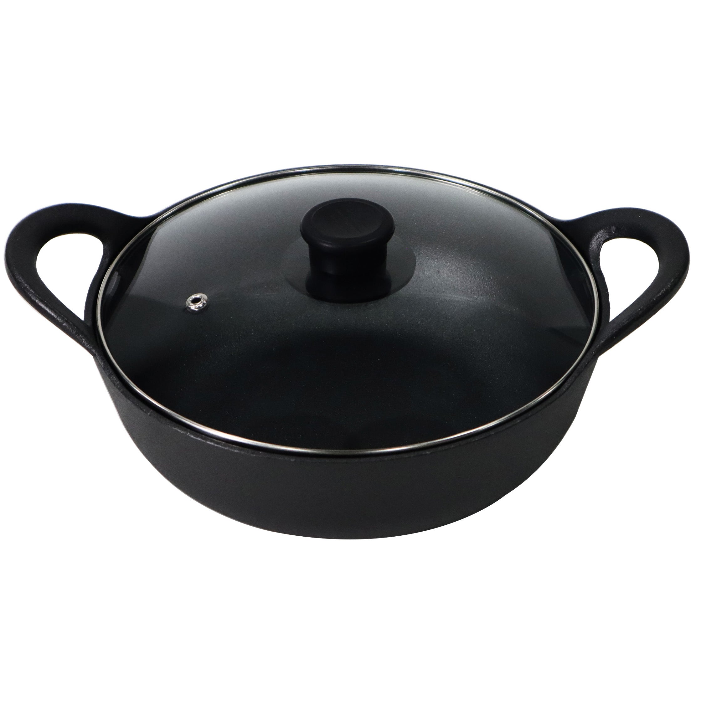 Cast Iron Balti Casserole with a Glass Lid, 3 Quart (2,83 litre) Cast Iron Pot