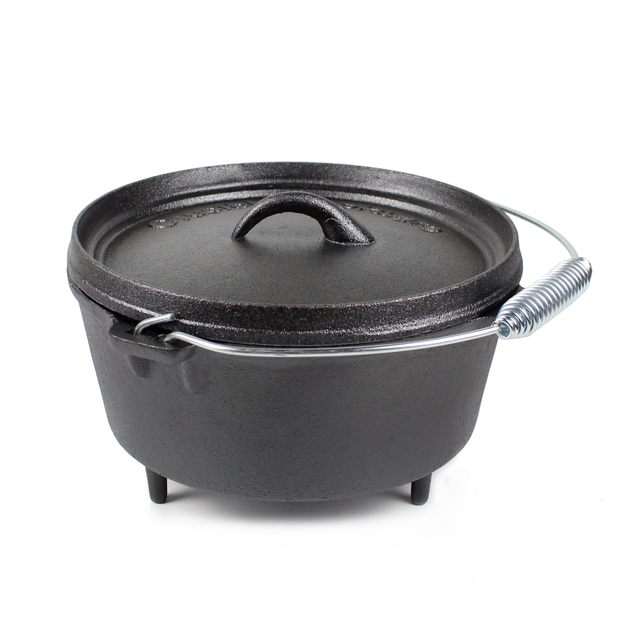 Cast Iron Camp Dutch Oven with Legs - 4.1 qt (3.9 L), Including Lid Lifter and Lid Stand