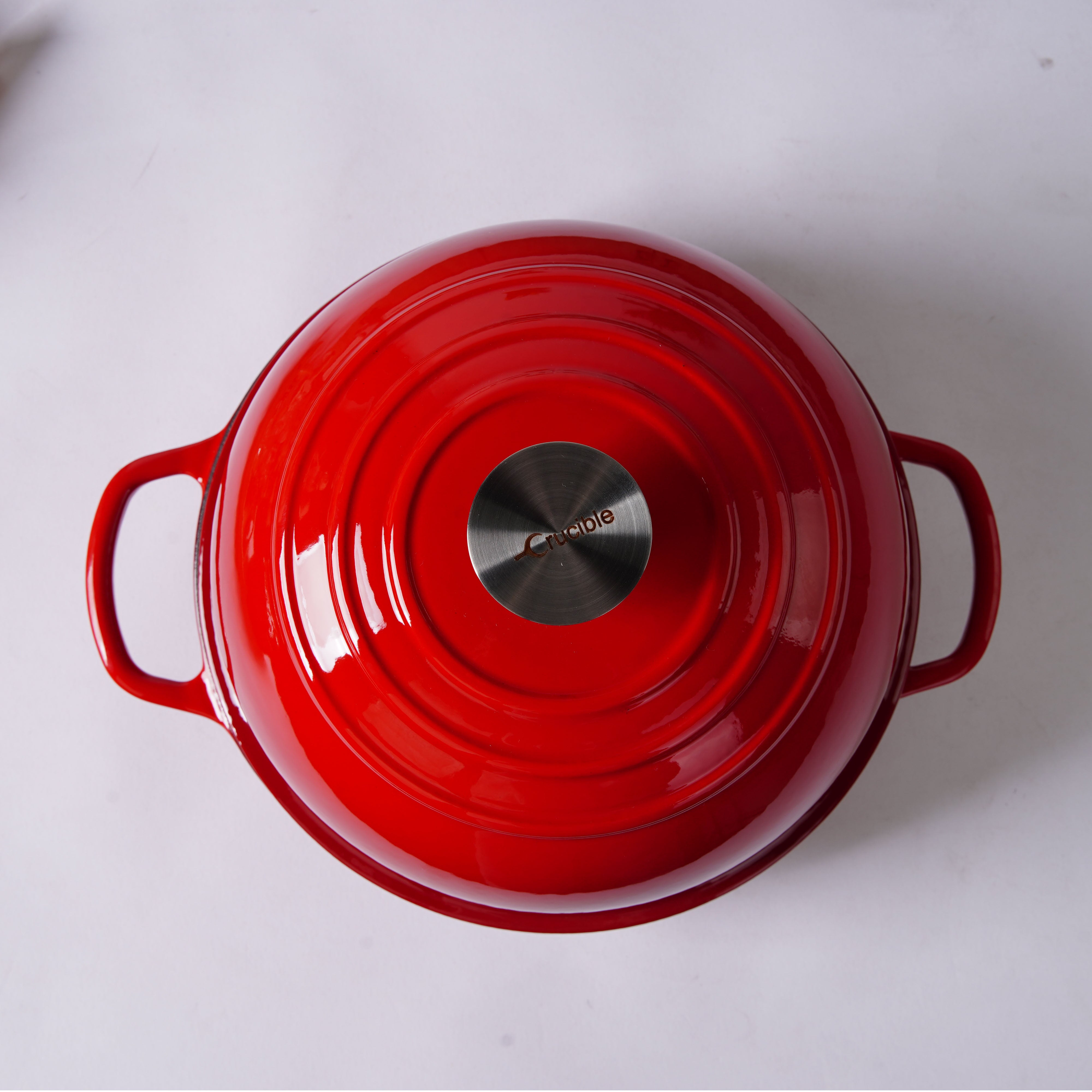 Enameled Cast Iron Bread Pan, Sour Dough Artisan Bread Oven – Red – Round 26 cm, 6.25 L (6.6 qt) – Deep Lid for Steam Baking