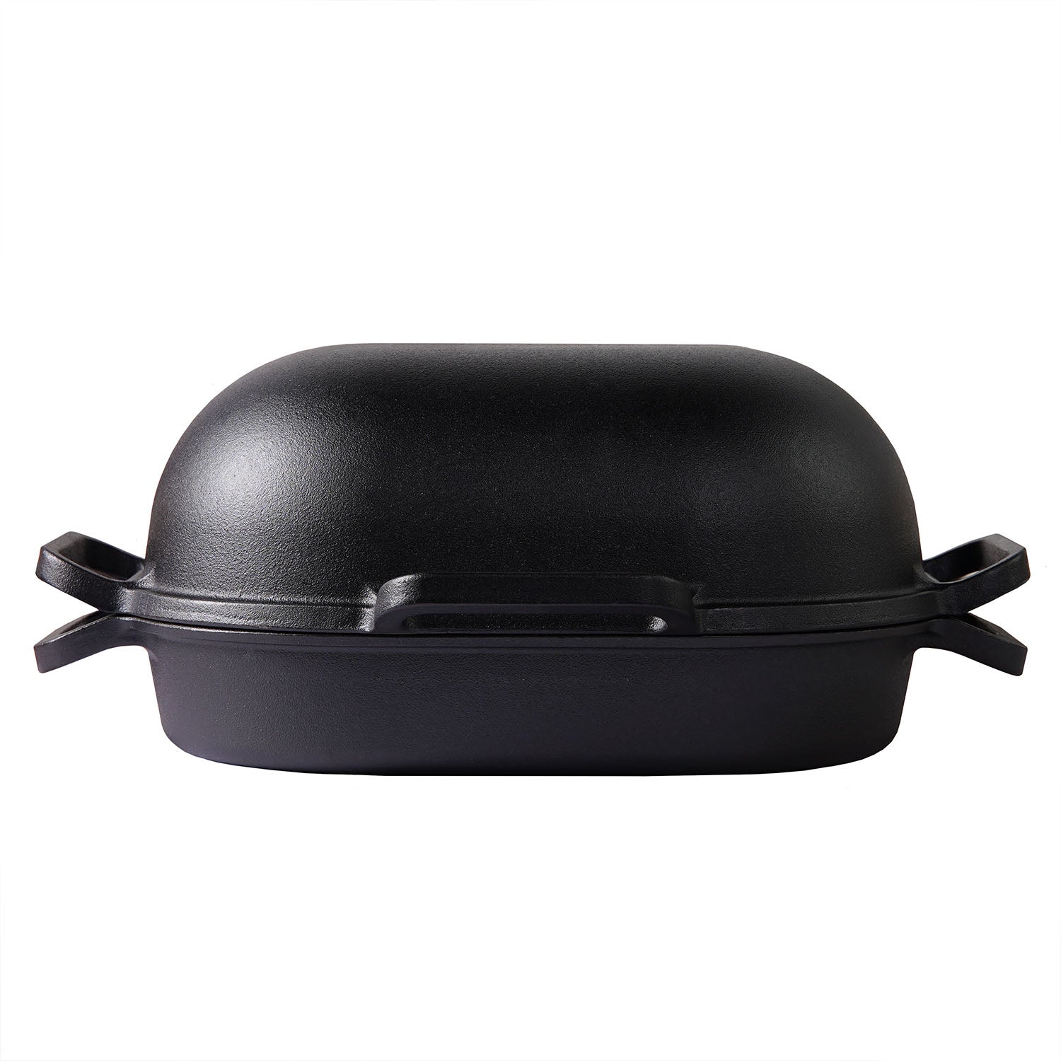 Cast Iron Bread Pan, Sour Dough Artisan Bread Oven – Extra Large – 6 Loop Handles – Deep Lid for Steam Baking