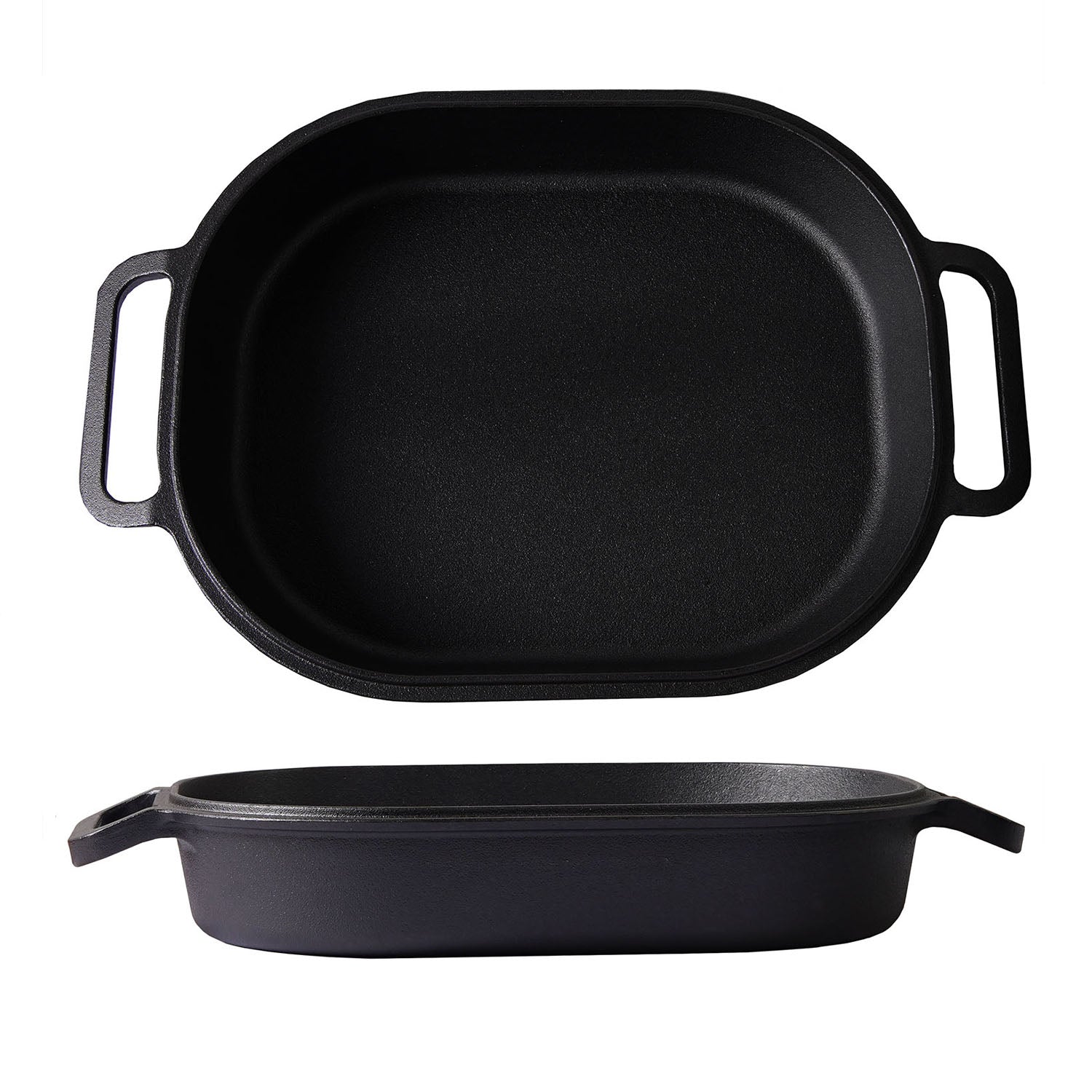 Cast Iron Bread Pan, Sour Dough Artisan Bread Oven – Extra Large – 6 Loop Handles – Deep Lid for Steam Baking