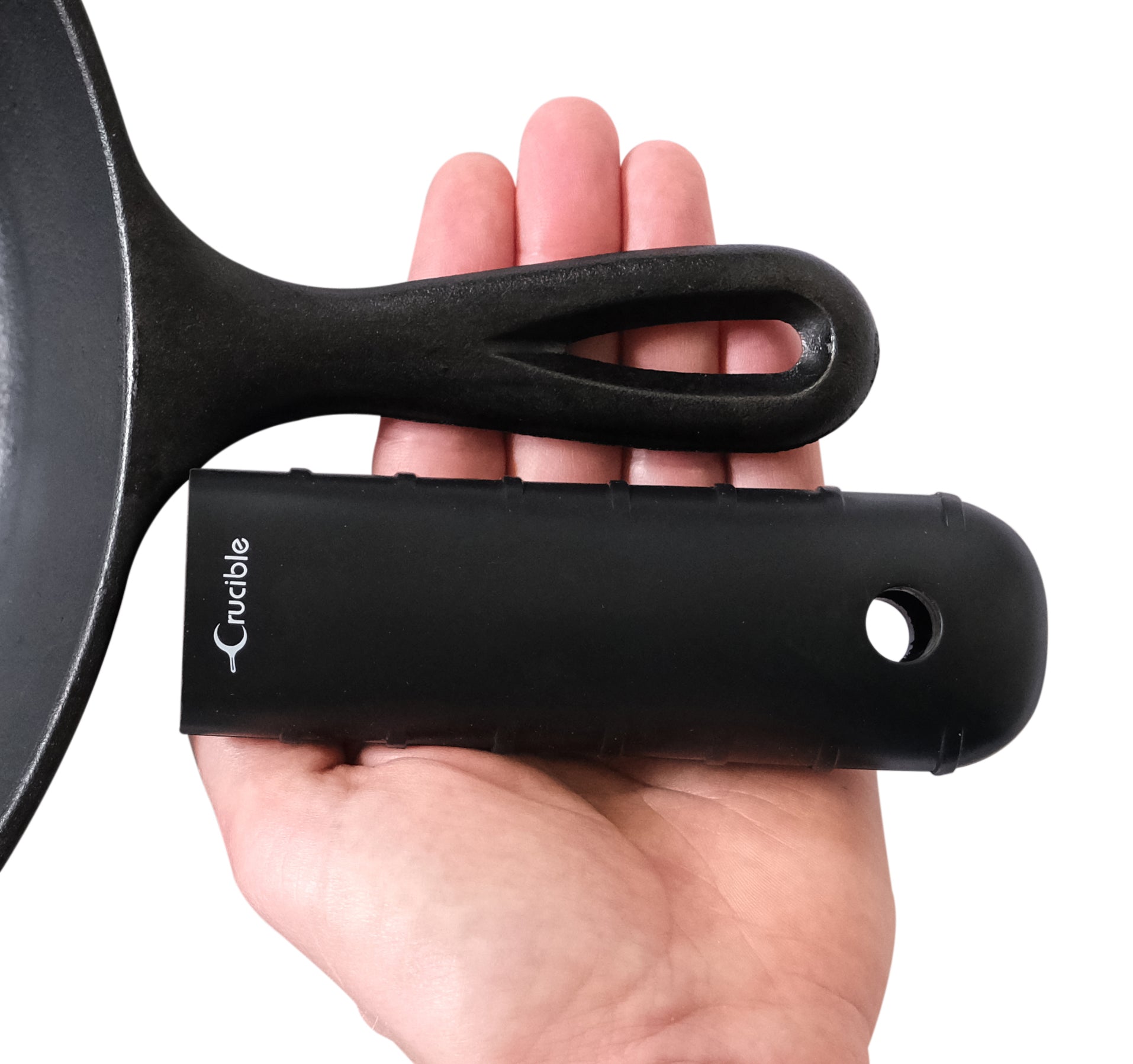 Silicone Potholder (Extra Thick Black) for Cast Iron Skillets and more