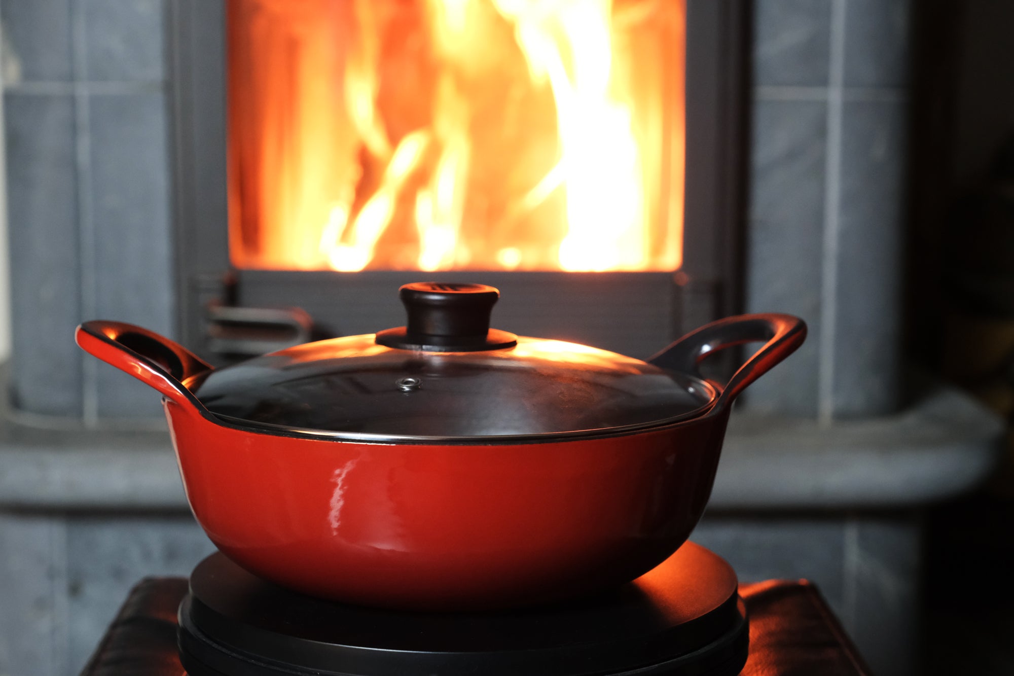 Enameled Cast Iron Balti Casserole with a Glass Lid, 3 Quart (2,83 litre) Cast Iron Casserole Dish