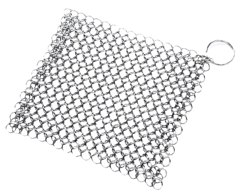 Cast Iron Cleaner 7”x7” (18 x 18 cm) Premium Stainless Steel for Cast Iron Skillets Pots and Pans