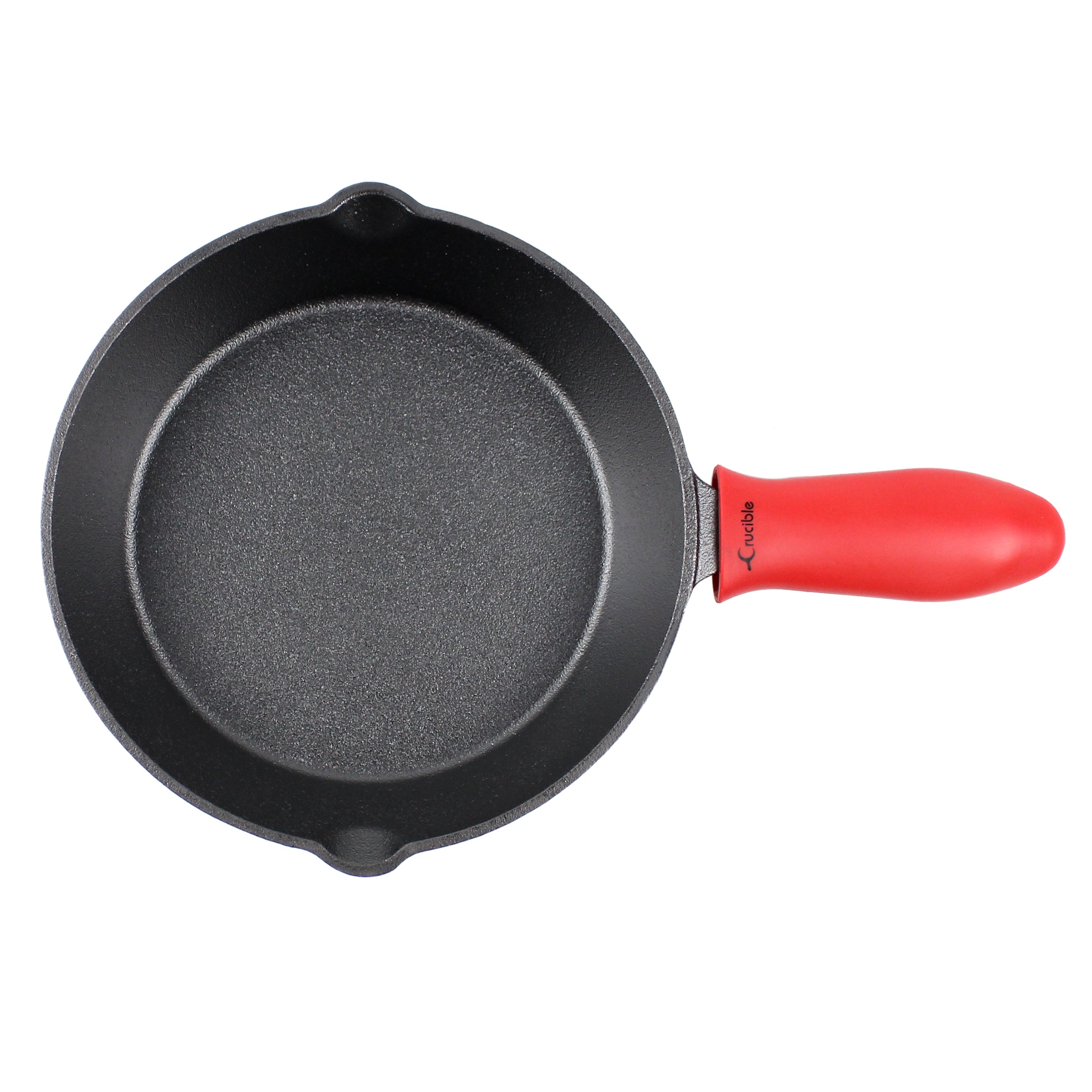 Cast Iron Skillet Set (8-Inch/20cm), Silicone potholder, Glass Lid, Cast Iron Cleaner, Scraper