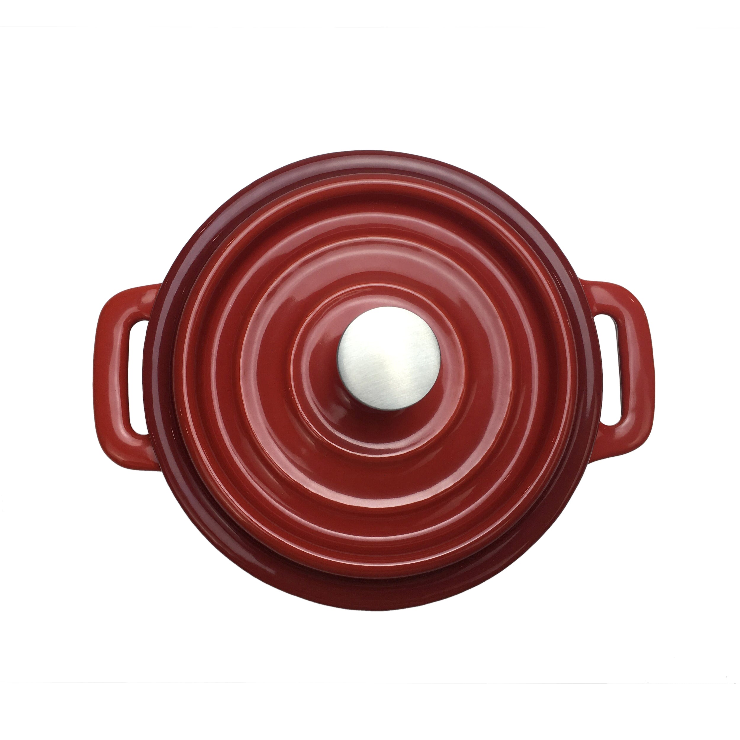 Enameled Cast Iron Dutch Oven, Cocotte (Small) - 4" (10 cm) Diameter - Round Red