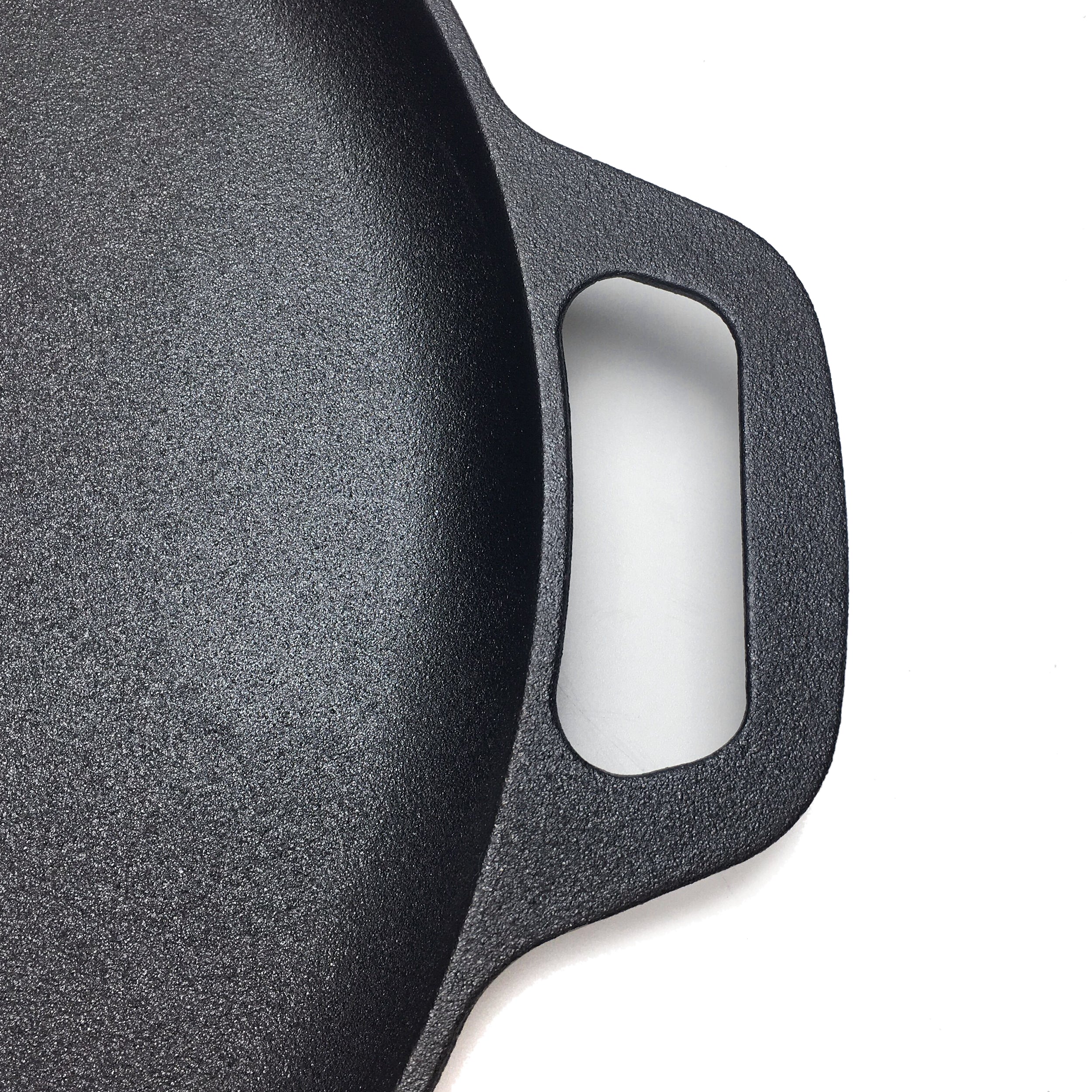 Cast Iron Pizza Pan 13.8"/35 cm, Baking Pan, Cooking Griddle, Silicone Handle Holders, and Scraper