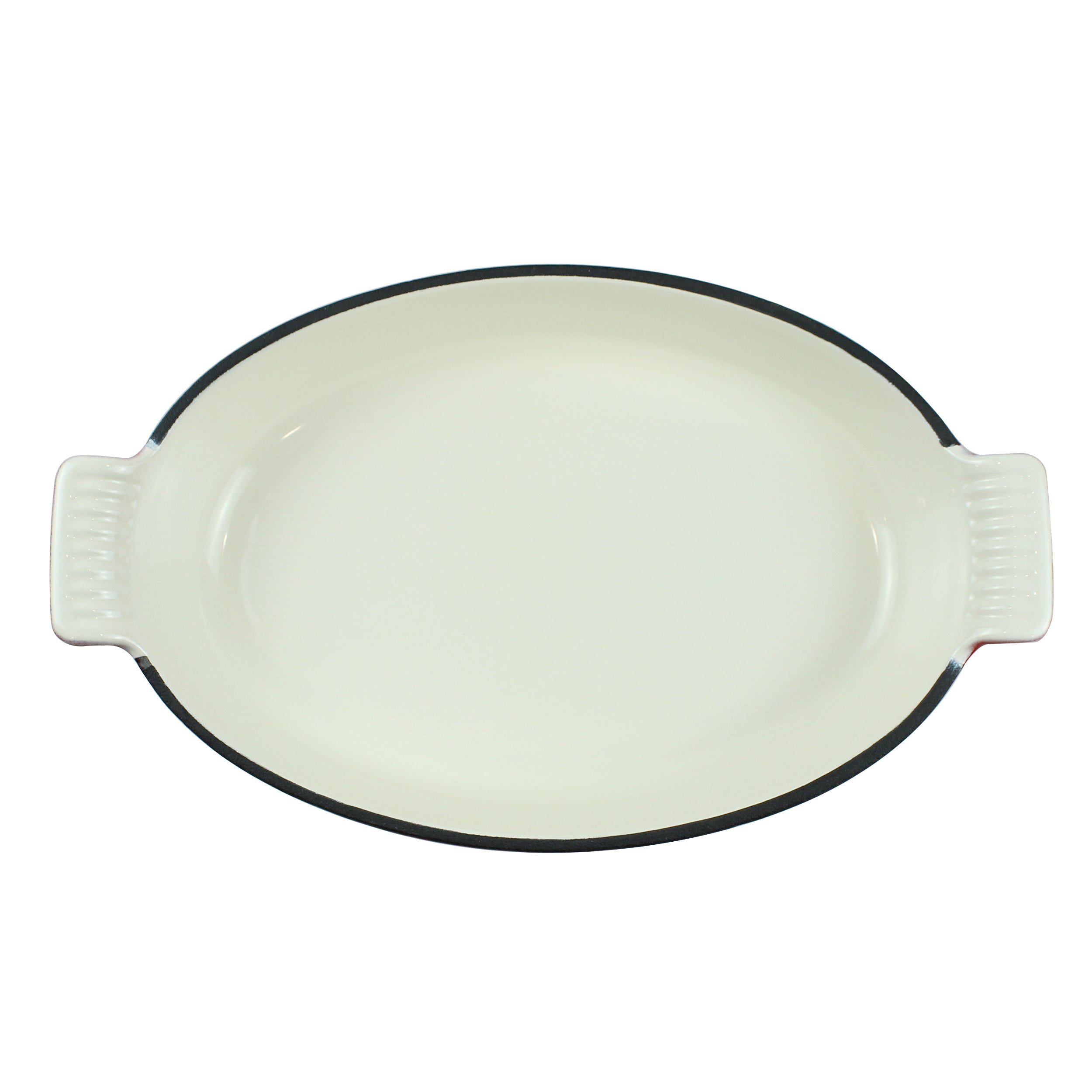 1.58 Qt (1,5 L) Enameled Cast Iron Oval Baking Pan, Lasagna Pan, Roasting Pan - Red + 2 Potholders