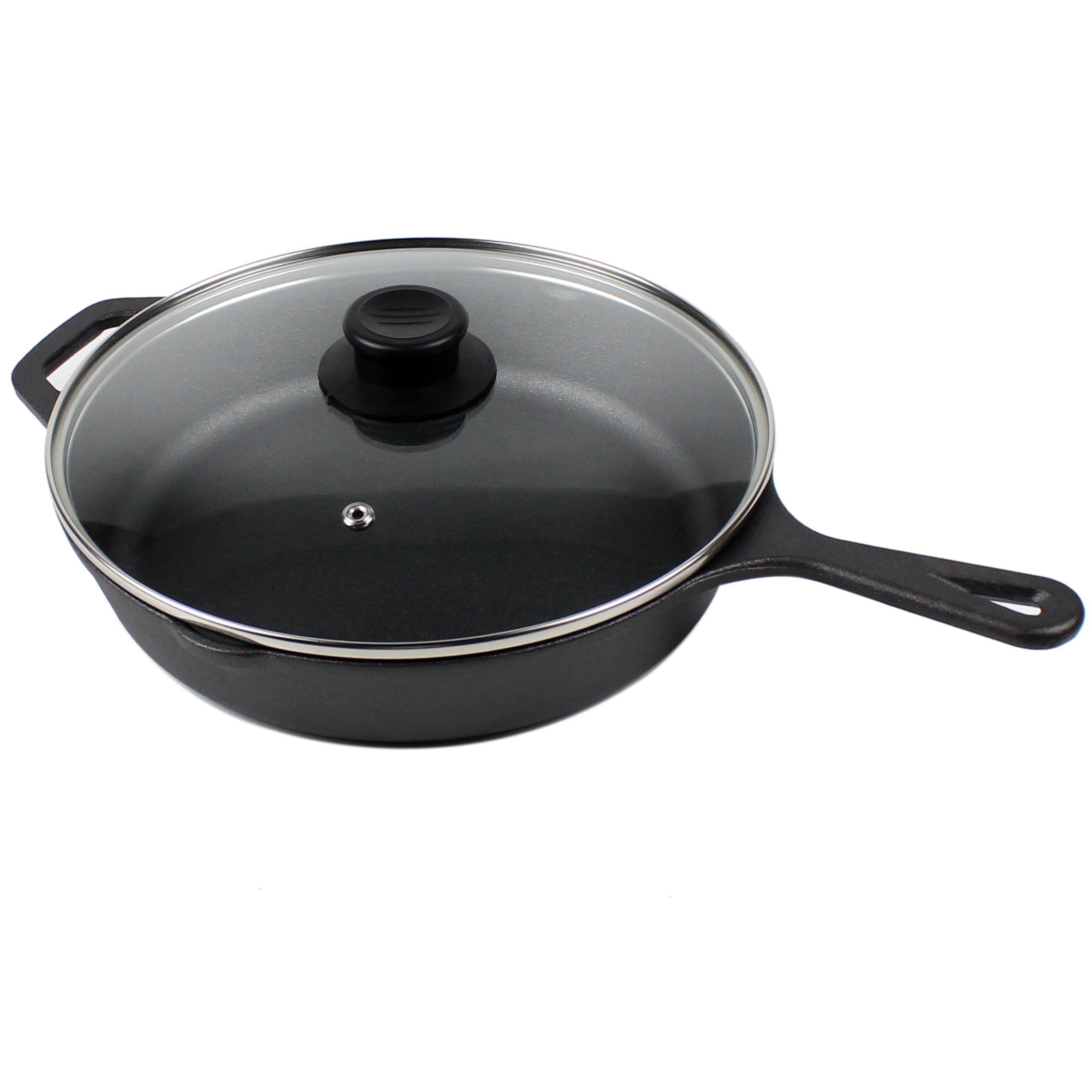 10.25-Inch/26 cm Cast Iron Skillet Set, Silicone Handle Holders, Glass Lid, Cast Iron Cleaner, Scraper