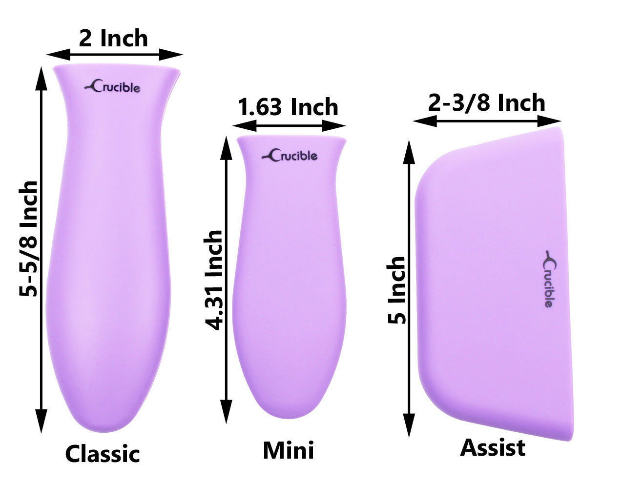 Silicone Potholders (3-Pack Mix Purple) for Cast Iron Skillet