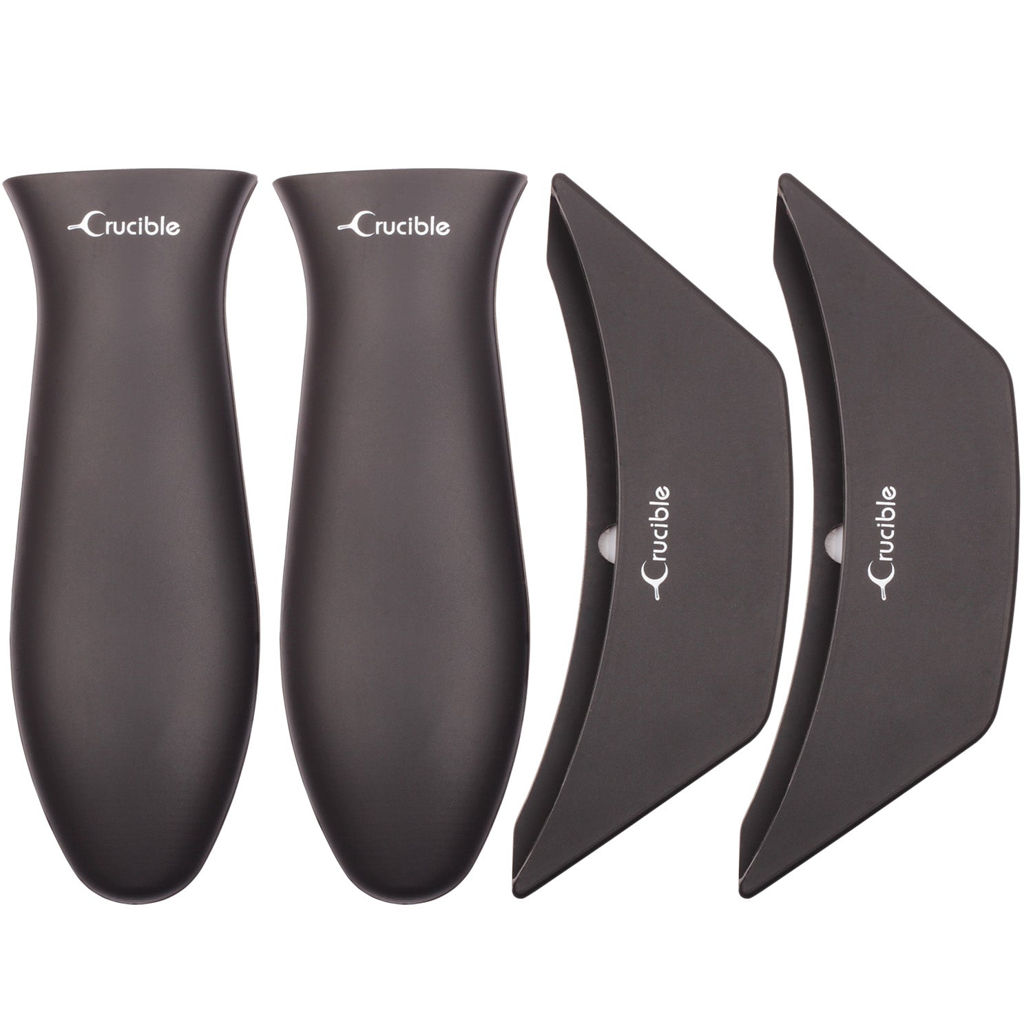 Silicone Potholders (4-Pack Combo Black) for Cast Iron Skillets