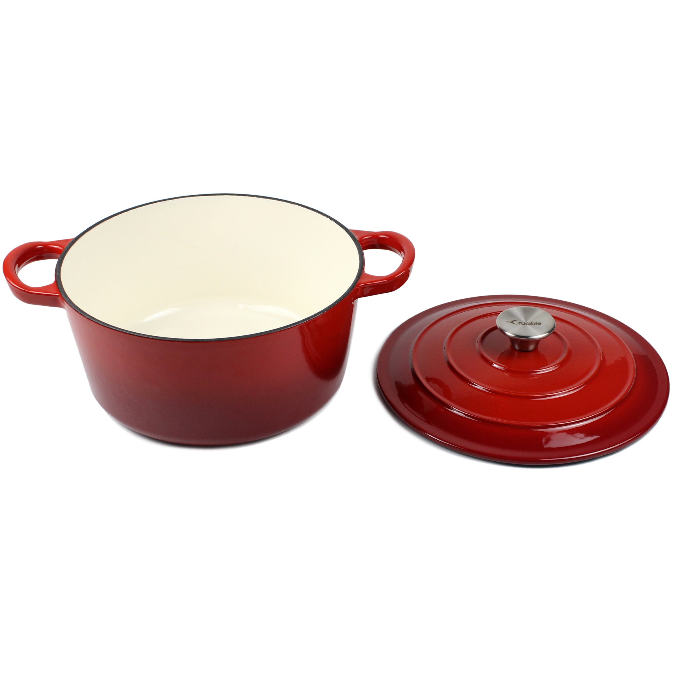 Enameled Cast Iron Dutch Oven Pot, Cocotte, Casserole Dish - Round Red 10.23" (26 cm)