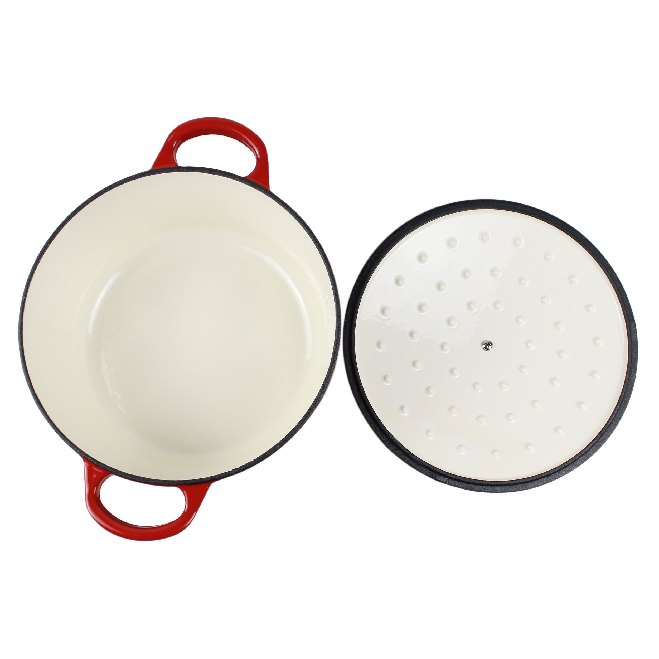 Enameled Cast Iron Dutch Oven Pot, Cocotte, Casserole Dish - Round Red 10.23" (26 cm)