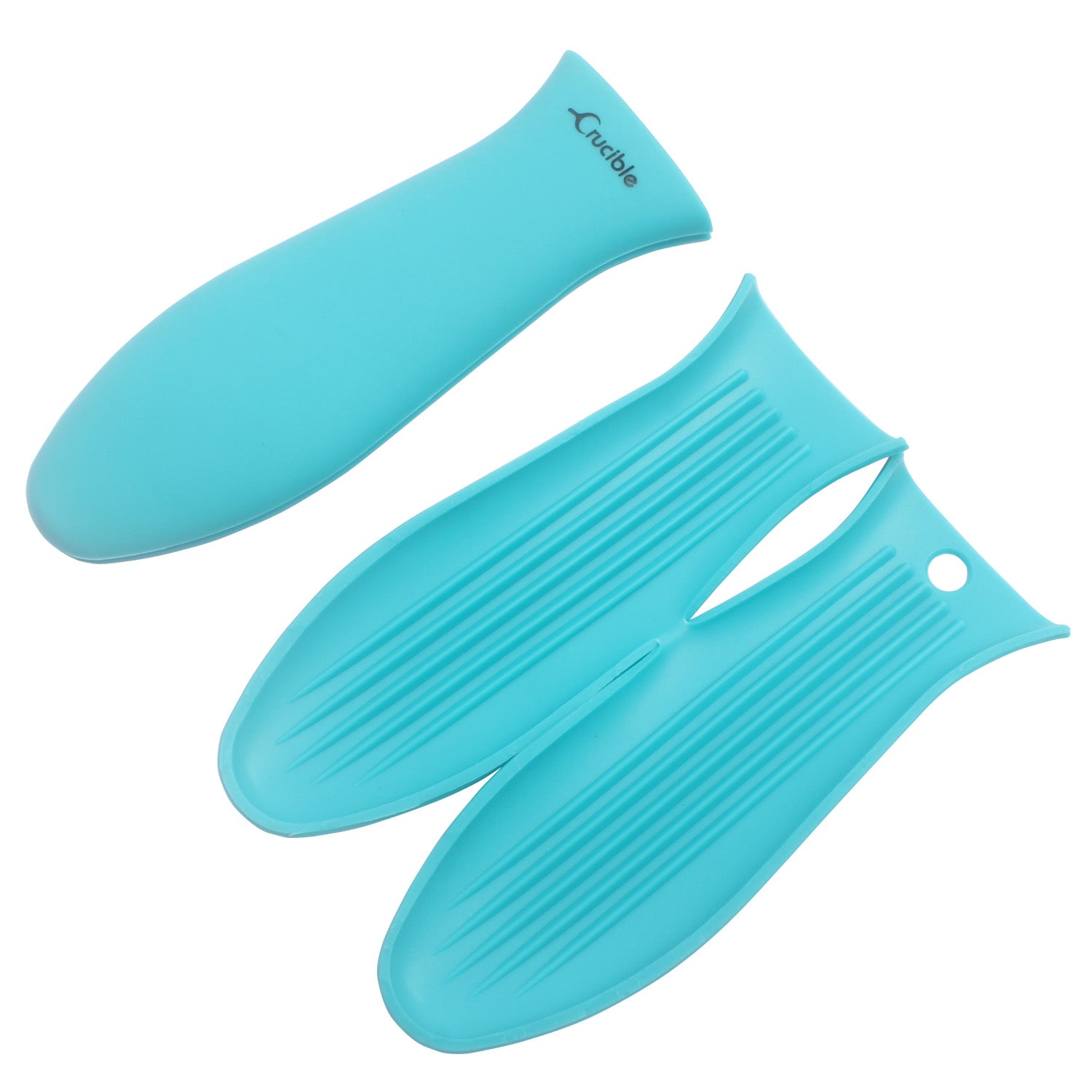 Silicone Hot Handle Holder + Assist Holder, Potholder (2-Pack Turquoise) - Sleeve Grip, Handle Cover