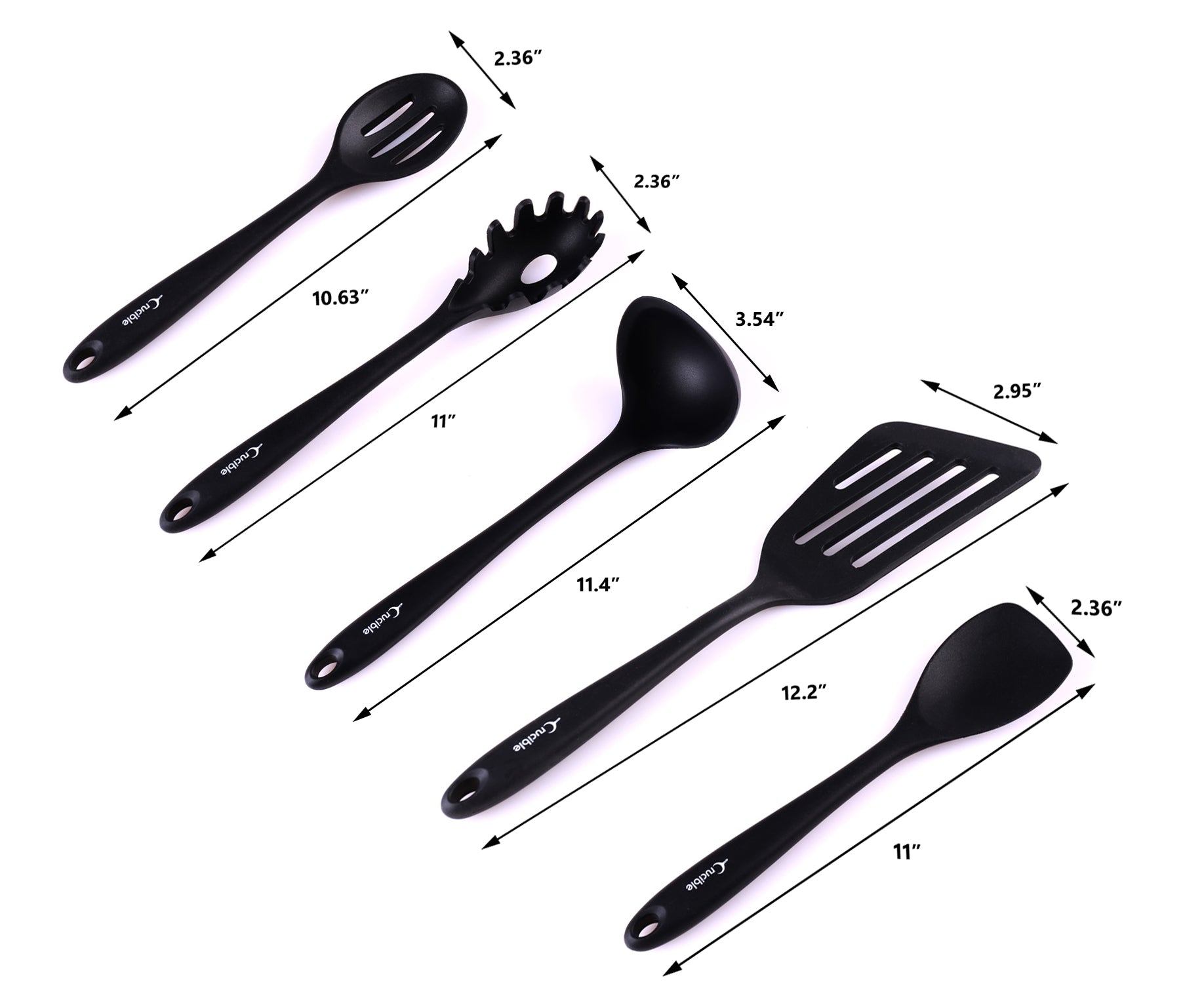 Utensils Set, 12-Piece Complete Silicone Baking & Cooking Kitchen Tools Set, Cookware Set, Kitchen Gadgets - Black - Utensilios de Cocinas