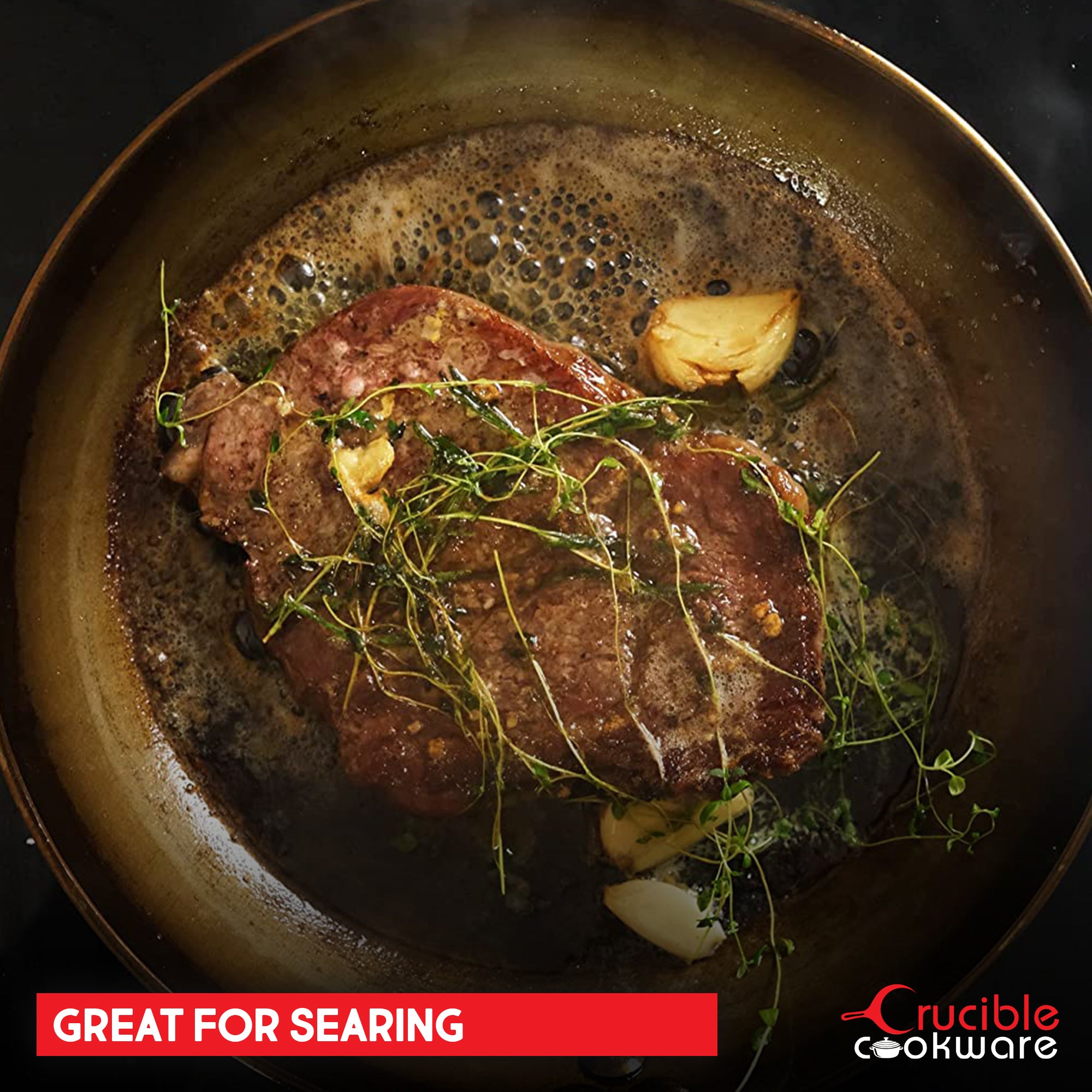 12" (30 cm) Carbon Steel Frying Pan, 1 Silicone Grip, 1 Scraper