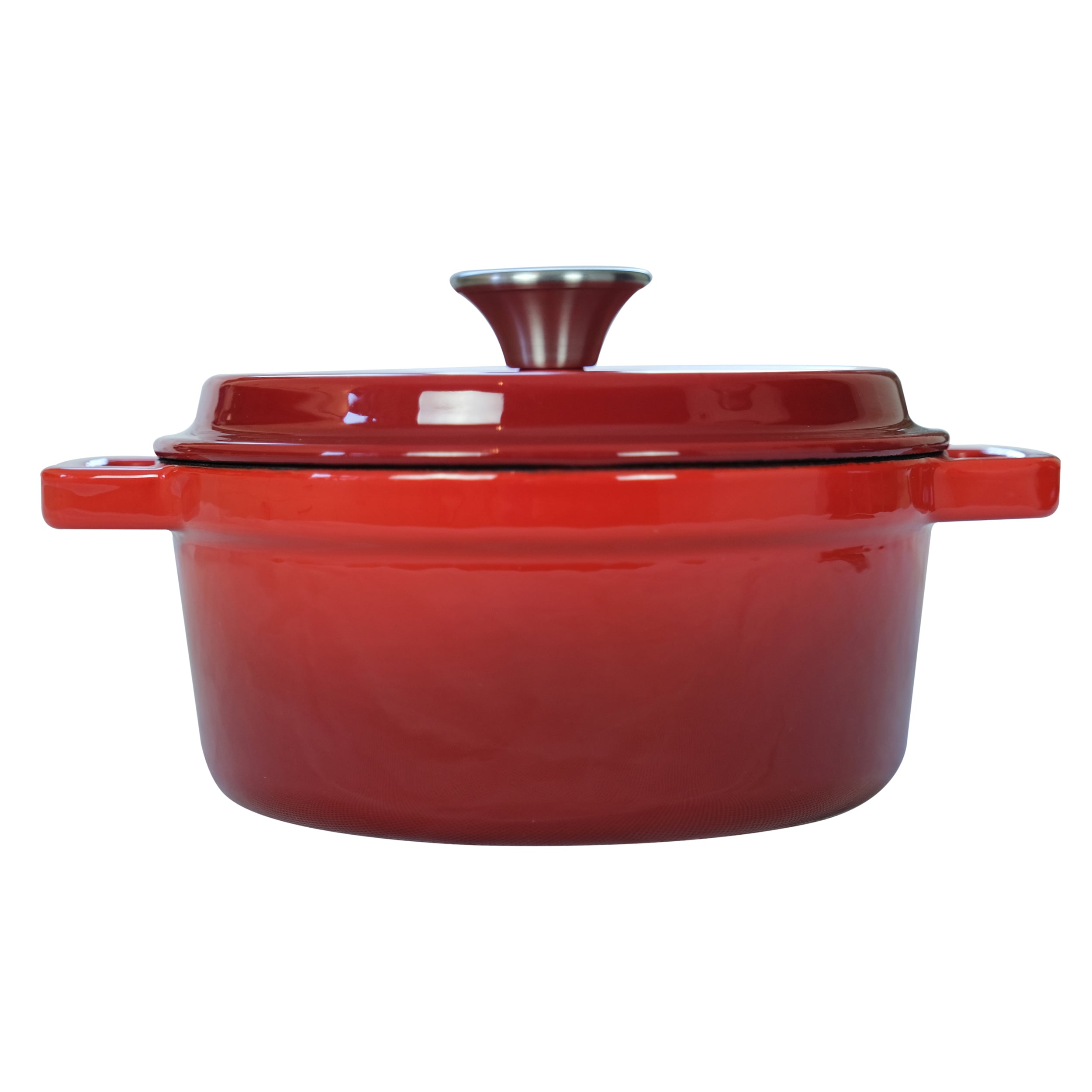Enameled Cast Iron Dutch Oven Pot, Cocotte (7.87" / 20 cm diameter) Casserole Dish - Round Red
