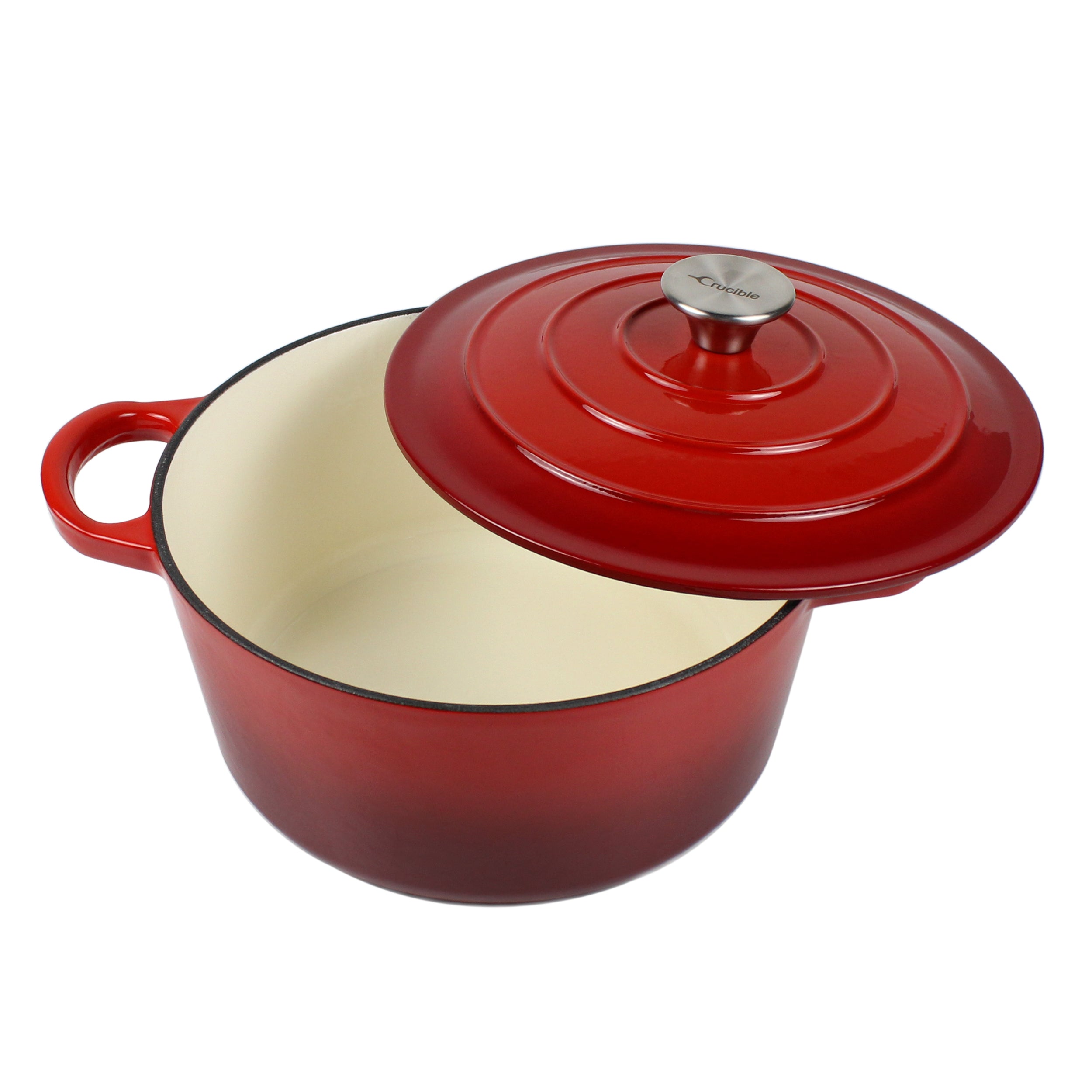 Enameled Cast Iron Dutch Oven Pot, Cocotte, Casserole Dish - Round Red 10.23" (26 cm)