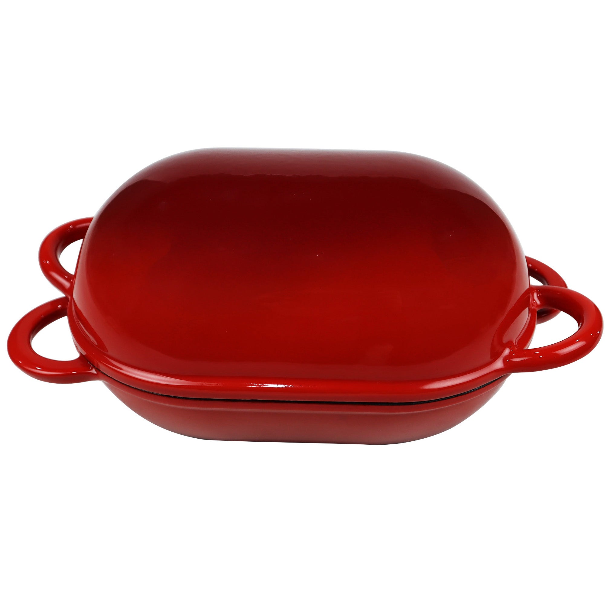 Enameled Cast Iron Bread Pan with Lid, Red, Oven Safe Form for Baking, Artisan Bread Kit - Loaf Pan