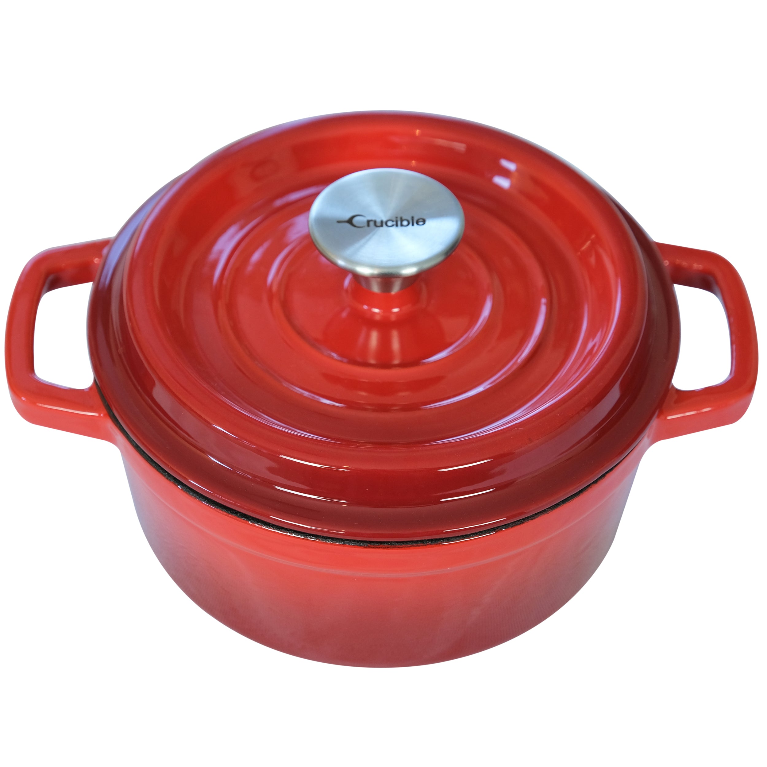 Enameled Cast Iron Dutch Oven Pot, Cocotte (7.87" / 20 cm diameter) Casserole Dish - Round Red