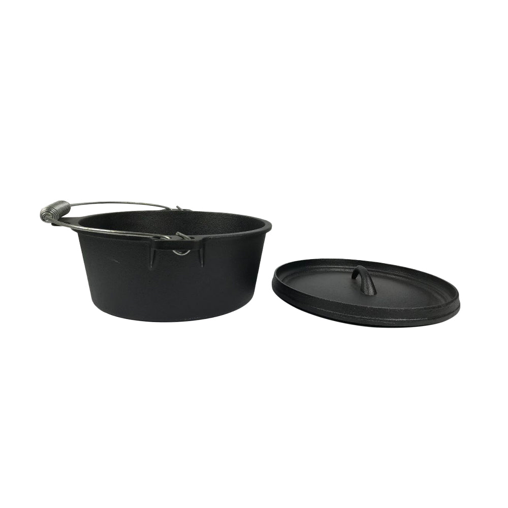 Cast Iron Camp Dutch Oven Pot, 4.1 qt (3,9 L), including Lid Lifter & Lid Stand