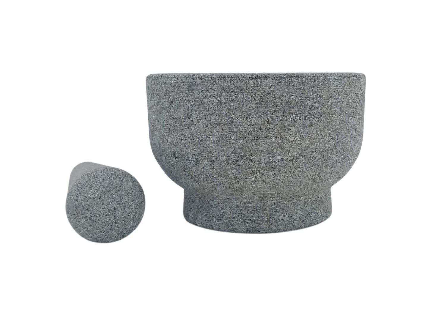 Granite Mortar and Pestle Set, 2-1/3 Cup Capacity, 6 Inch + Anti-Scratch Protector & Garlic Peeler