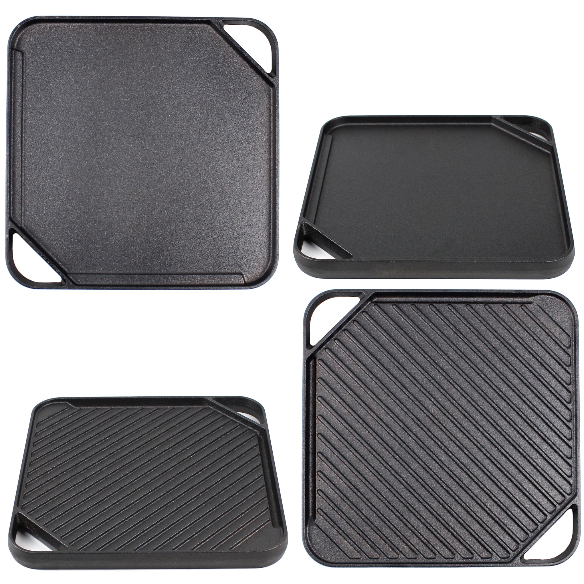 Cast Iron Griddle (10.63" by 10.63"/27 cm x 27 cm), Reversible, Grill and Griddle Combo Pan