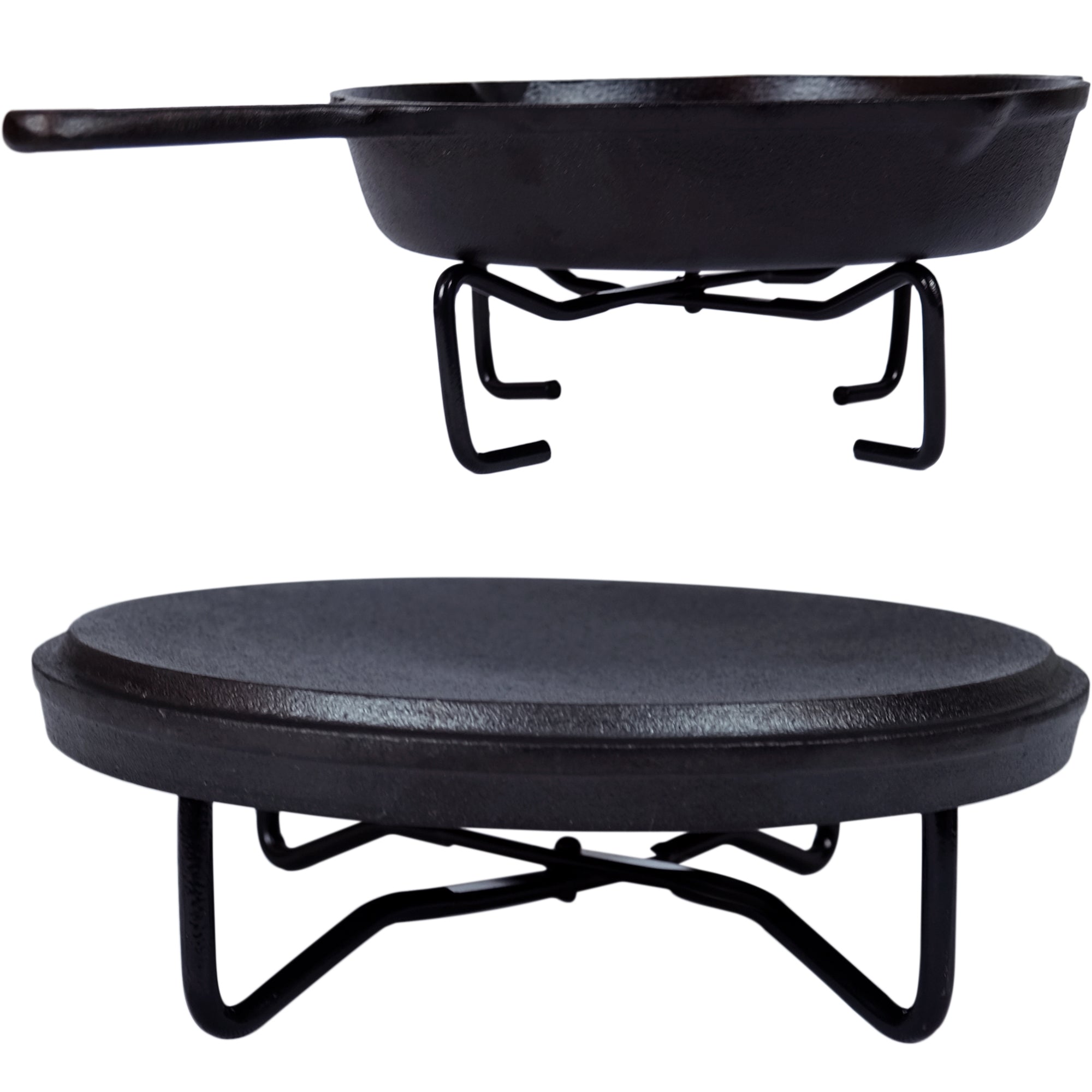 Cast Iron Camp Dutch Oven with Legs - 4.1 qt (3.9 L), Including Lid Lifter and Lid Stand