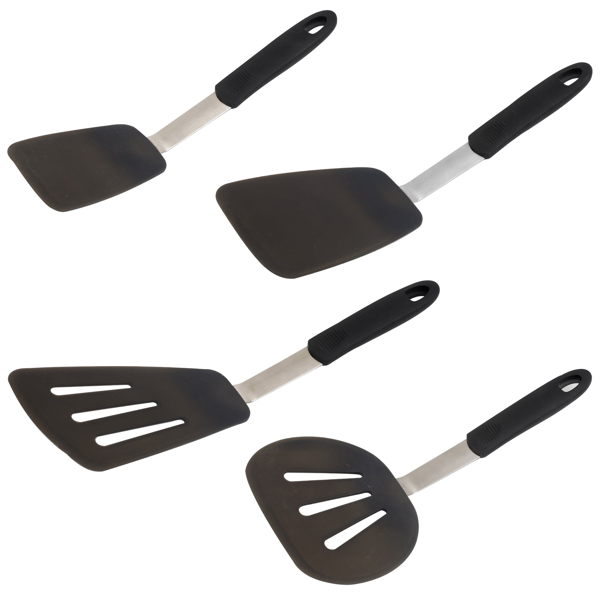 Silicone Turner Spatula Set - Cooking Utensil Set - Egg Turners, Pancake Flippers, Kitchen Spatulas