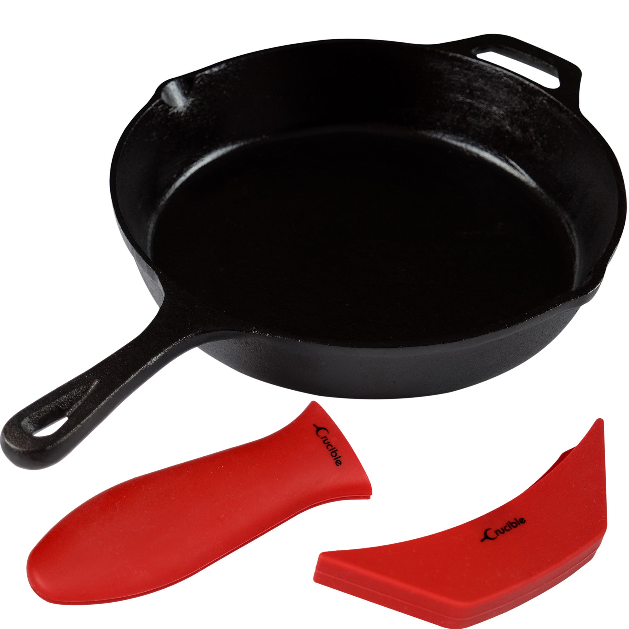 10.25-Inch/26 cm Cast Iron Skillet Set, Including Large & Assist Potholders